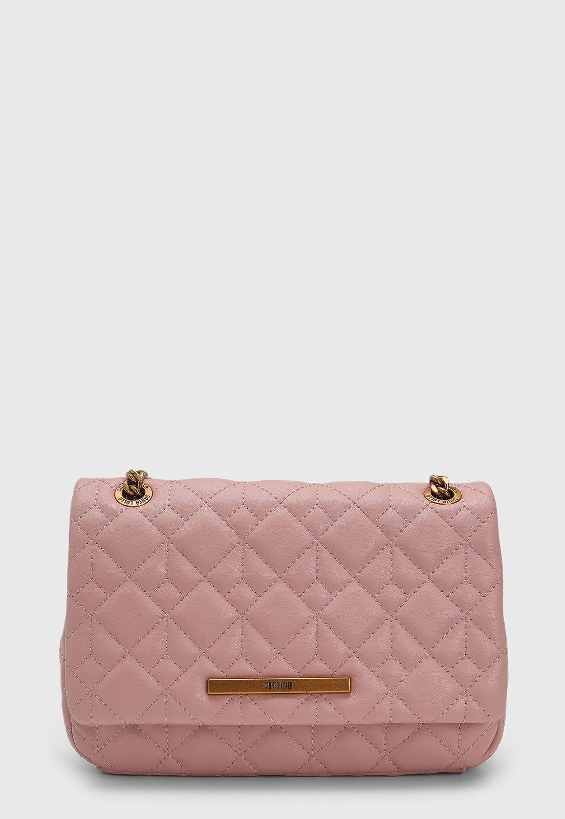 Bolsa Tiracolo Santa Lolla Alça Corrente Rosa
