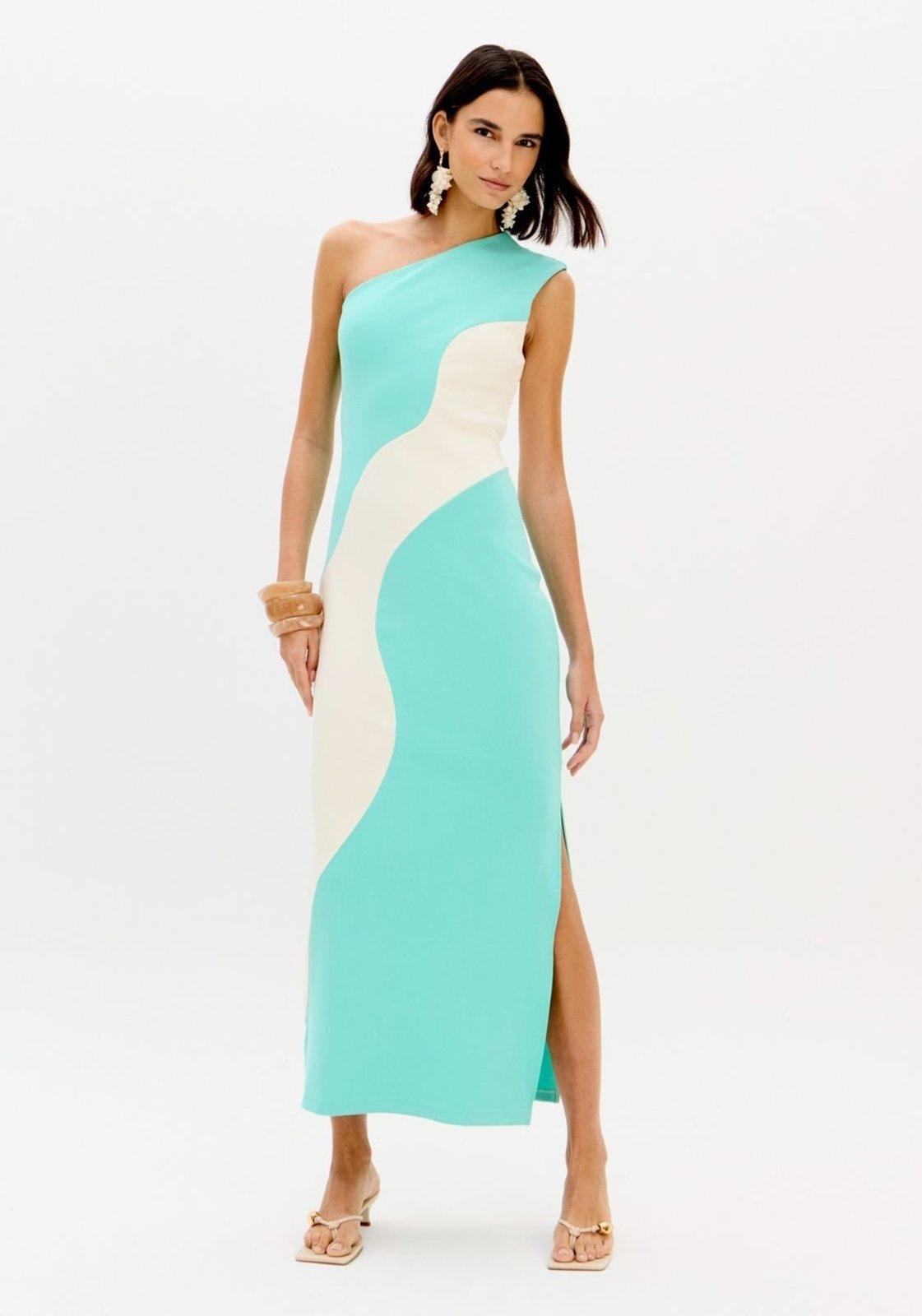 Vestido Super Midi Com Fenda Lateral Lança Perfume