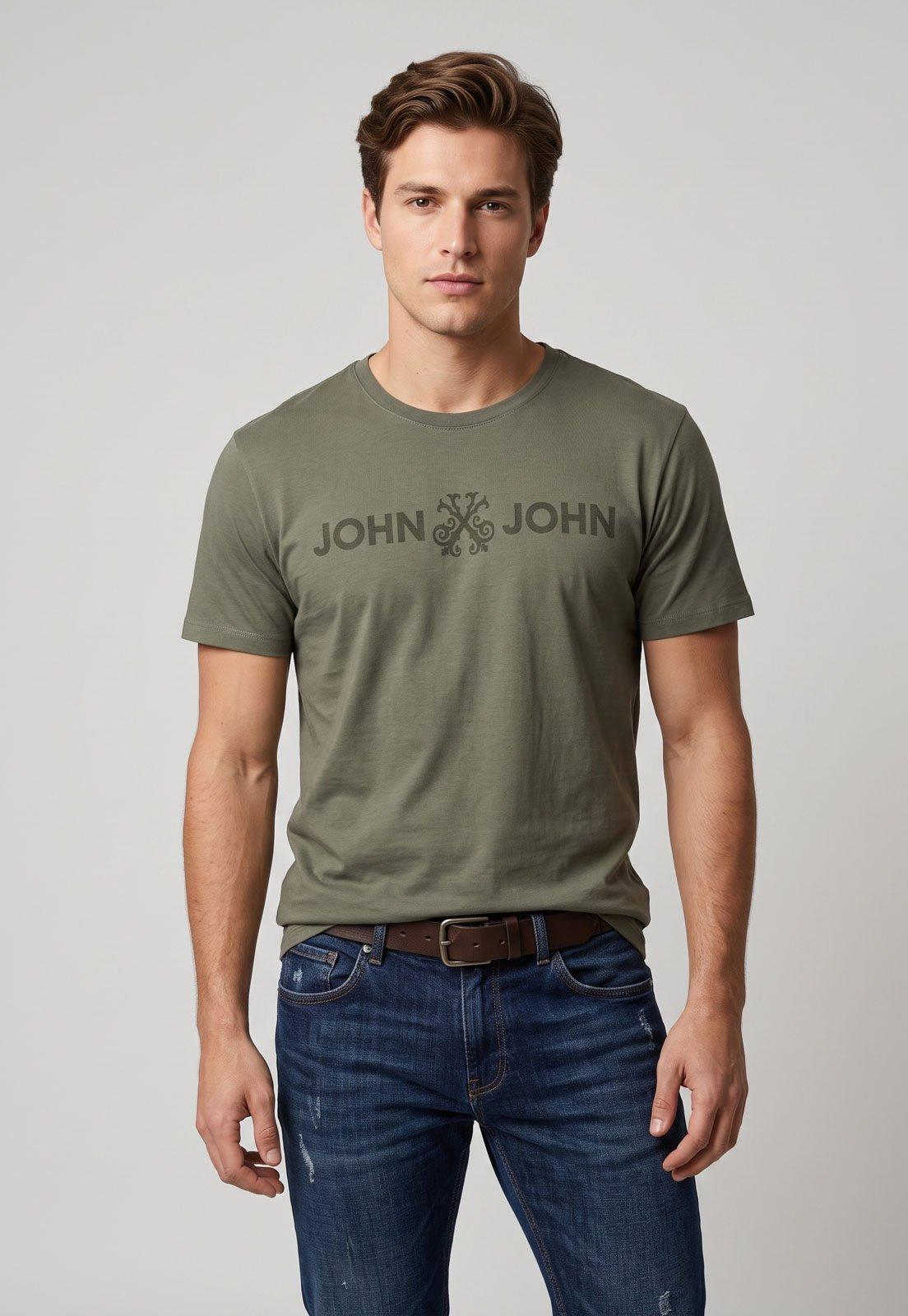 Camiseta Masculina John John Gola Redonda Verde