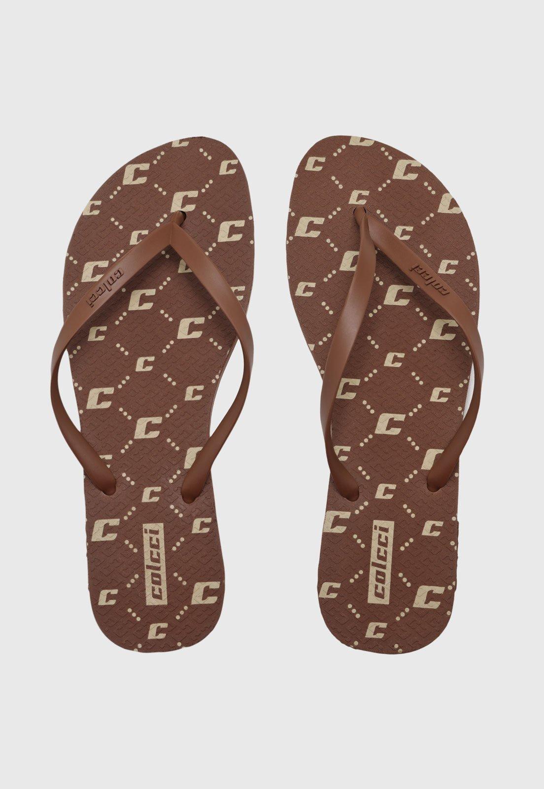 Chinelo Feminino Colcci Monograma Marrom