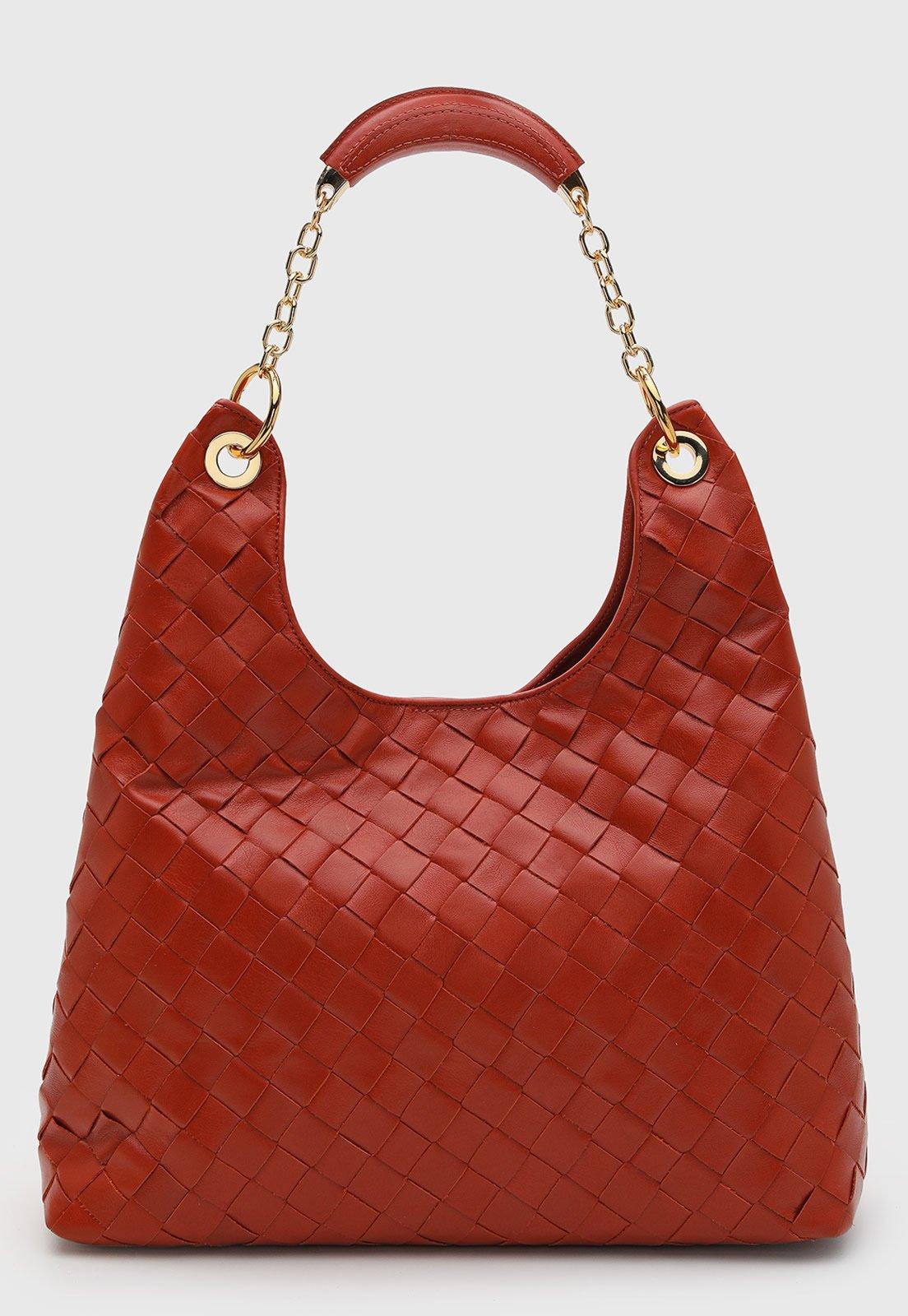 Bolsa Feminina Arezzo West Trançada Caramelo