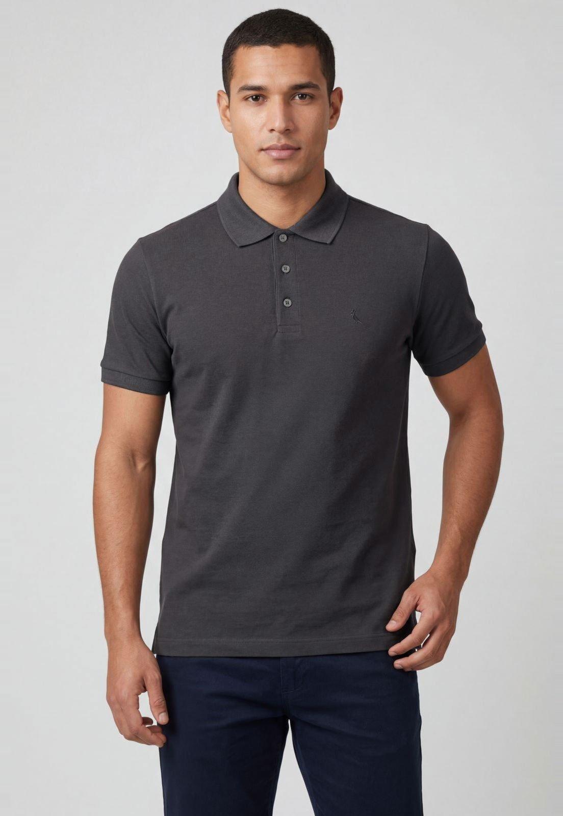 Camisa Polo Masculina Reserva Clássica Algodão Cinza