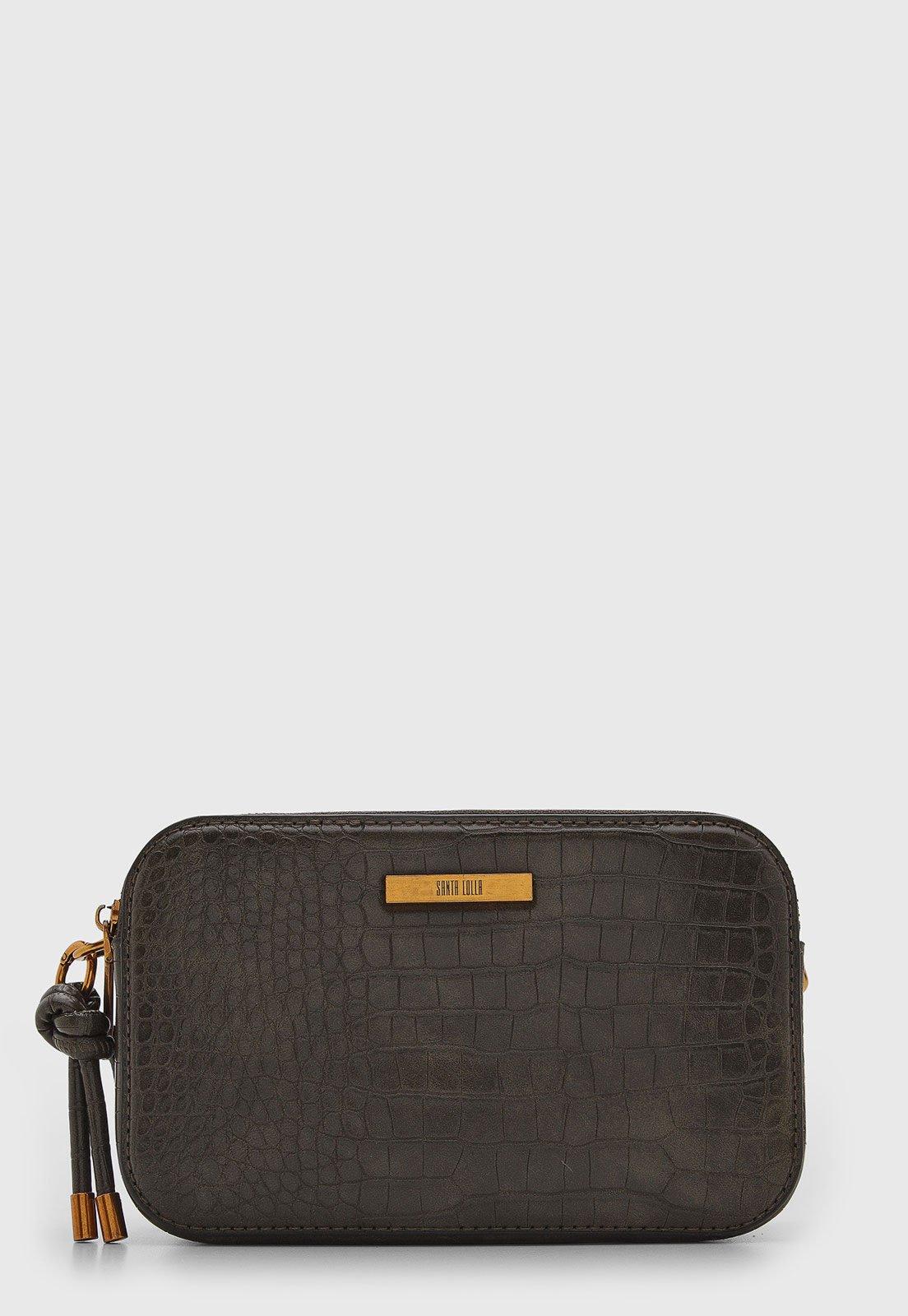 Bolsa Feminina Santa Lolla Textura Croco Marrom
