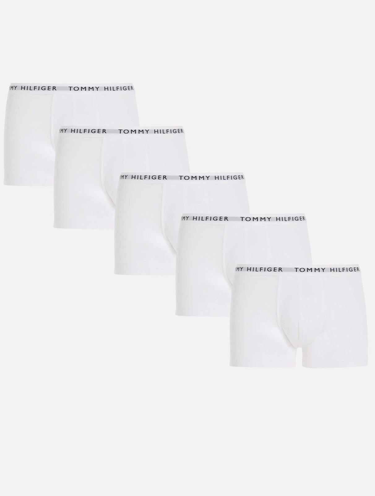 Cueca Tommy Hilfiger Cotton Boxer Trunk Branca Pack 5UN
