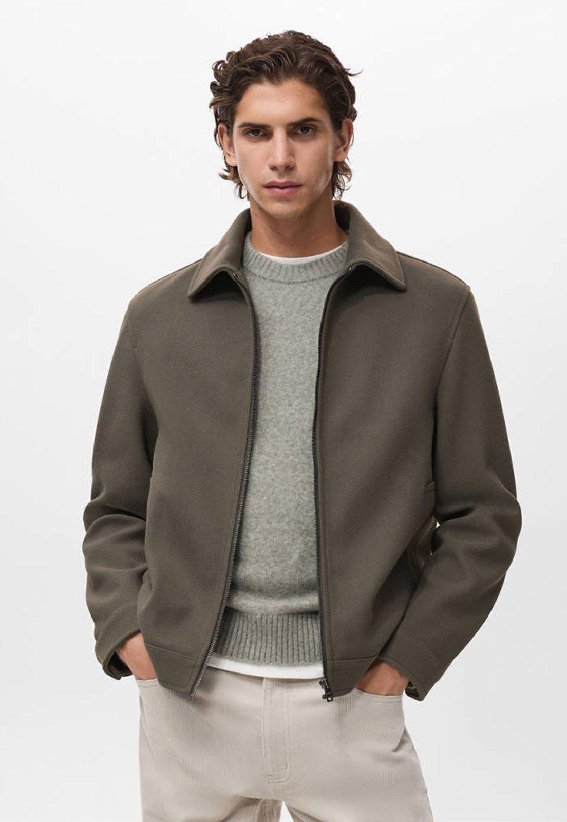 Jaqueta Masculina Mango Gola Clássica Marrom