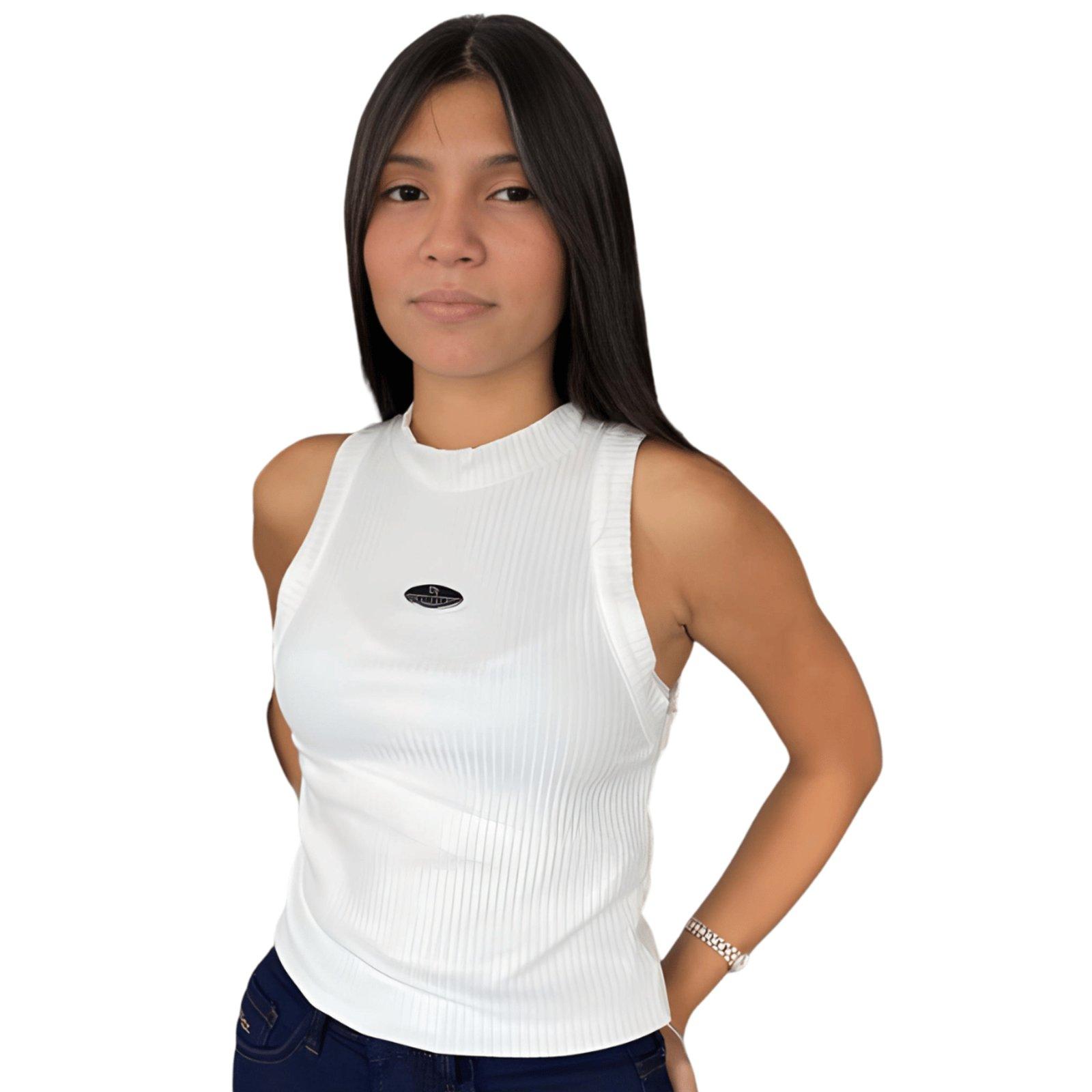 Blusa Feminina Regata Logo Metal Colcci