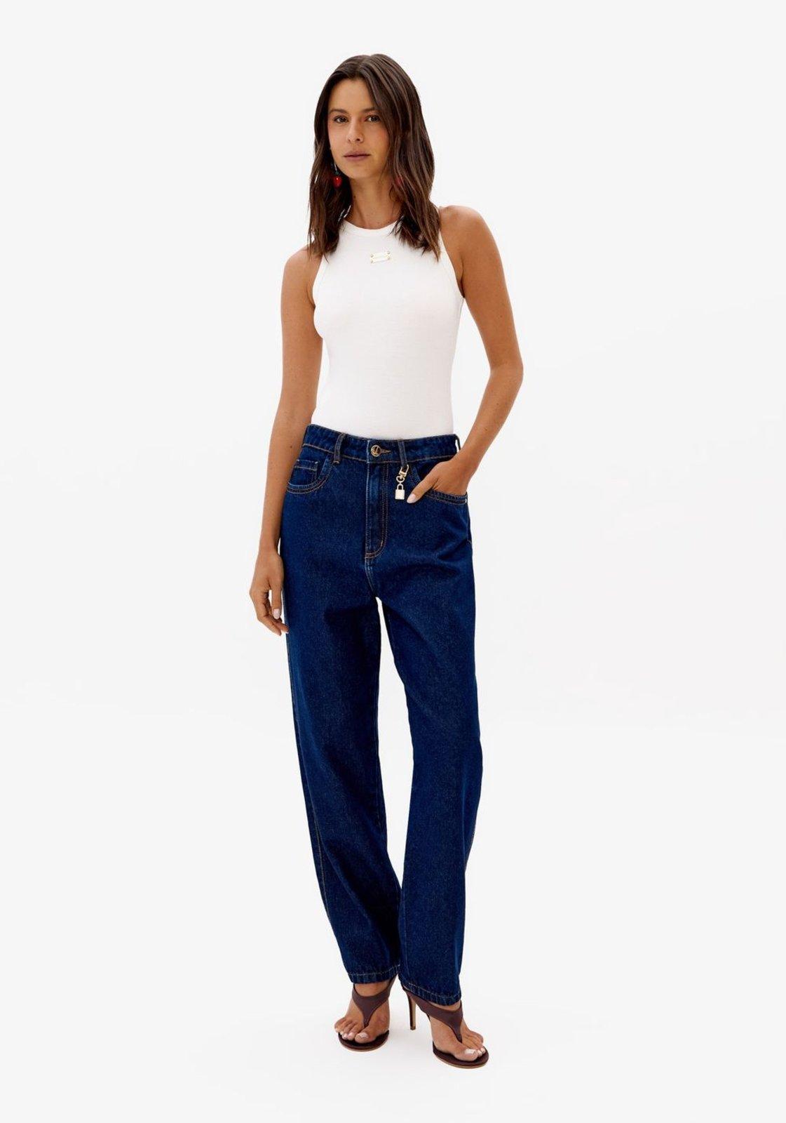 Calça Jeans Mom Cintura Alta Lança Perfume