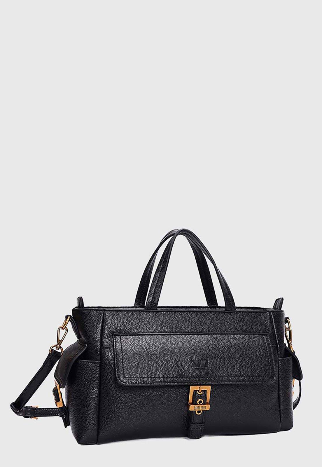 Bolsa Feminina Santa Lolla Grande Retangular Preta
