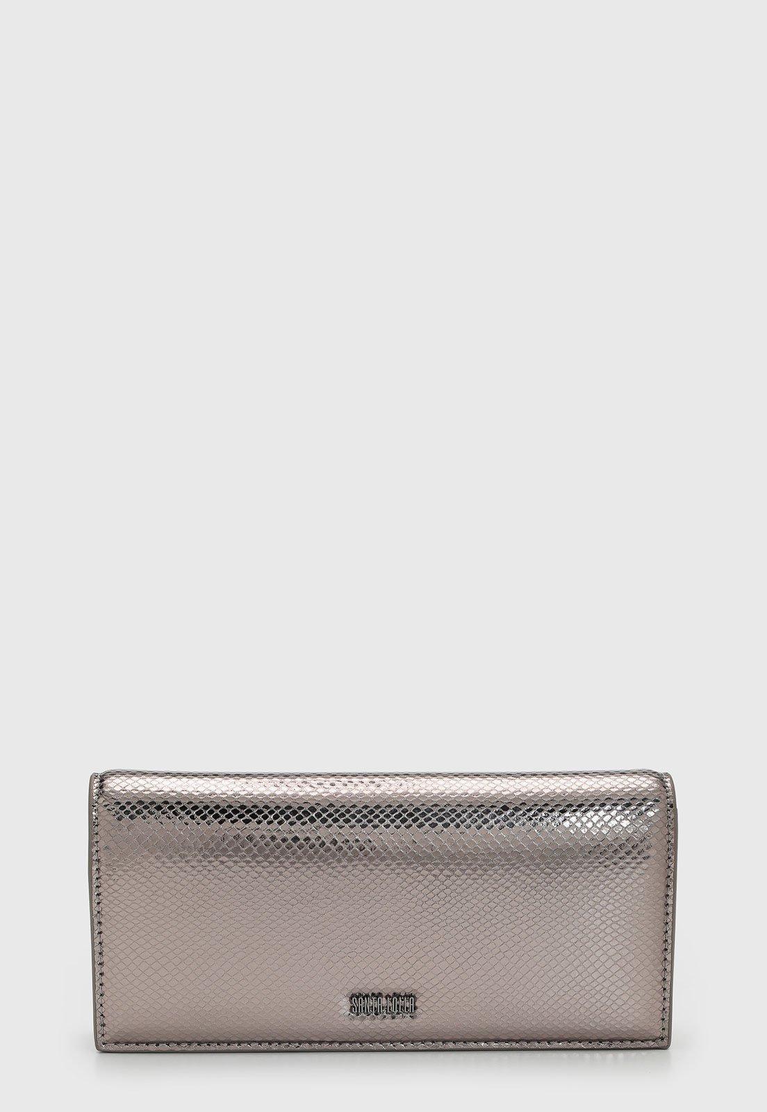 Bolsa Feminina Santa Lolla Texturizada Metalizada Grafite