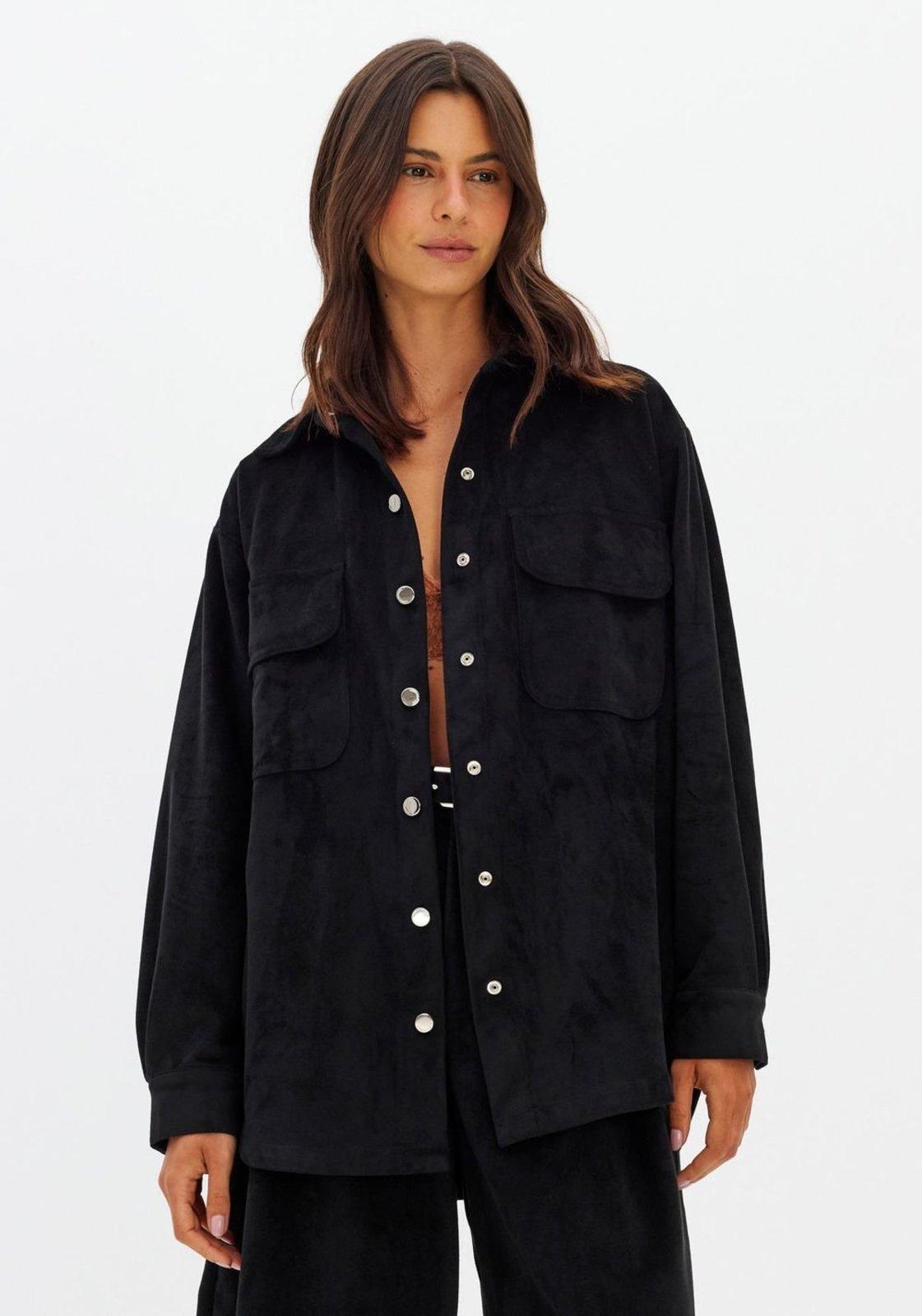 Camisa Oversized Em Camurça Lança Perfume
