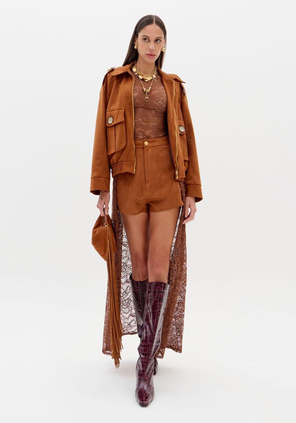 Short Cintura Alta Malha Suede Lança Perfume