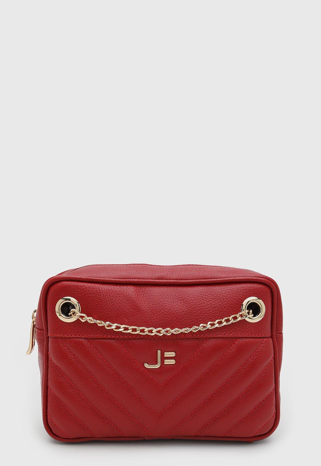 Bolsa Feminina Jorge Bischoff Matelassê Couro Vermelha