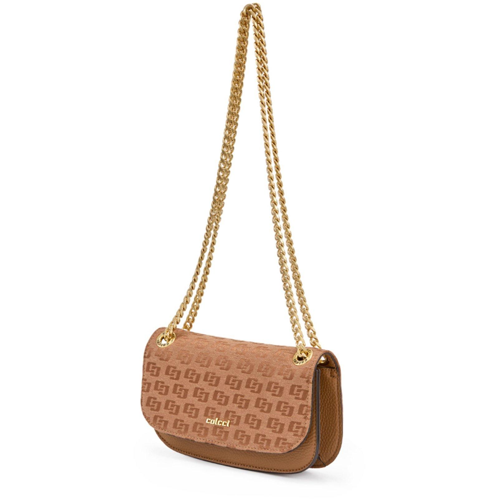 Bolsa Shoulder Colcci Monograma Ou25 Caramelo Feminino
