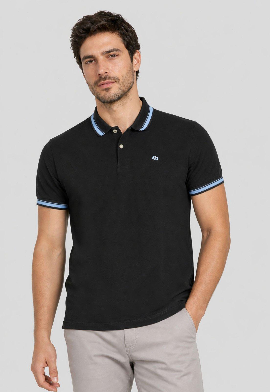 Polo Masculina Colcci Detalhe Gola Cinza