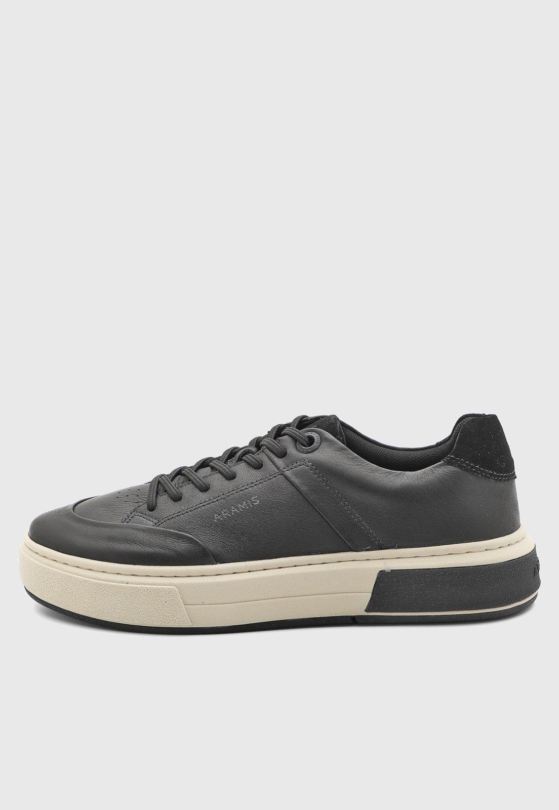 Tênis Masculino Aramis Elastic Couro Preto
