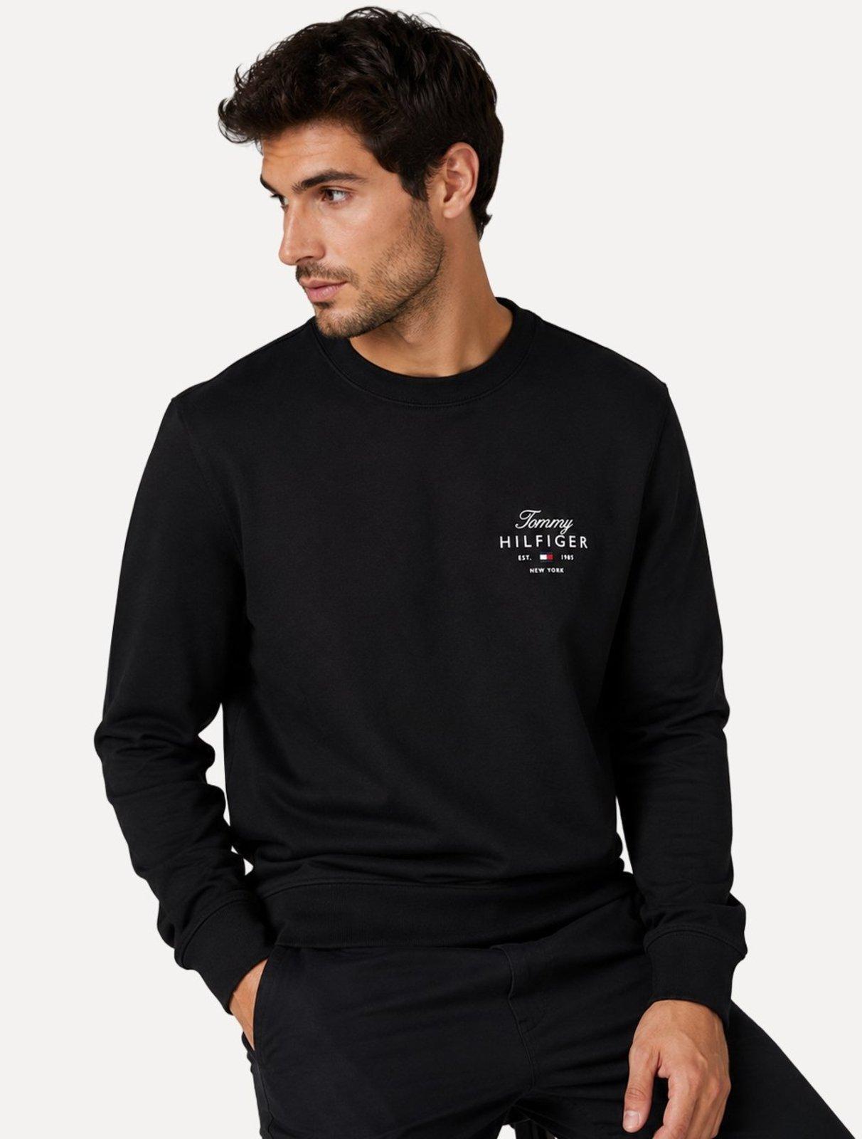 Moletom Tommy Hilfiger Masculino Brand Love Sweatshirt Preto