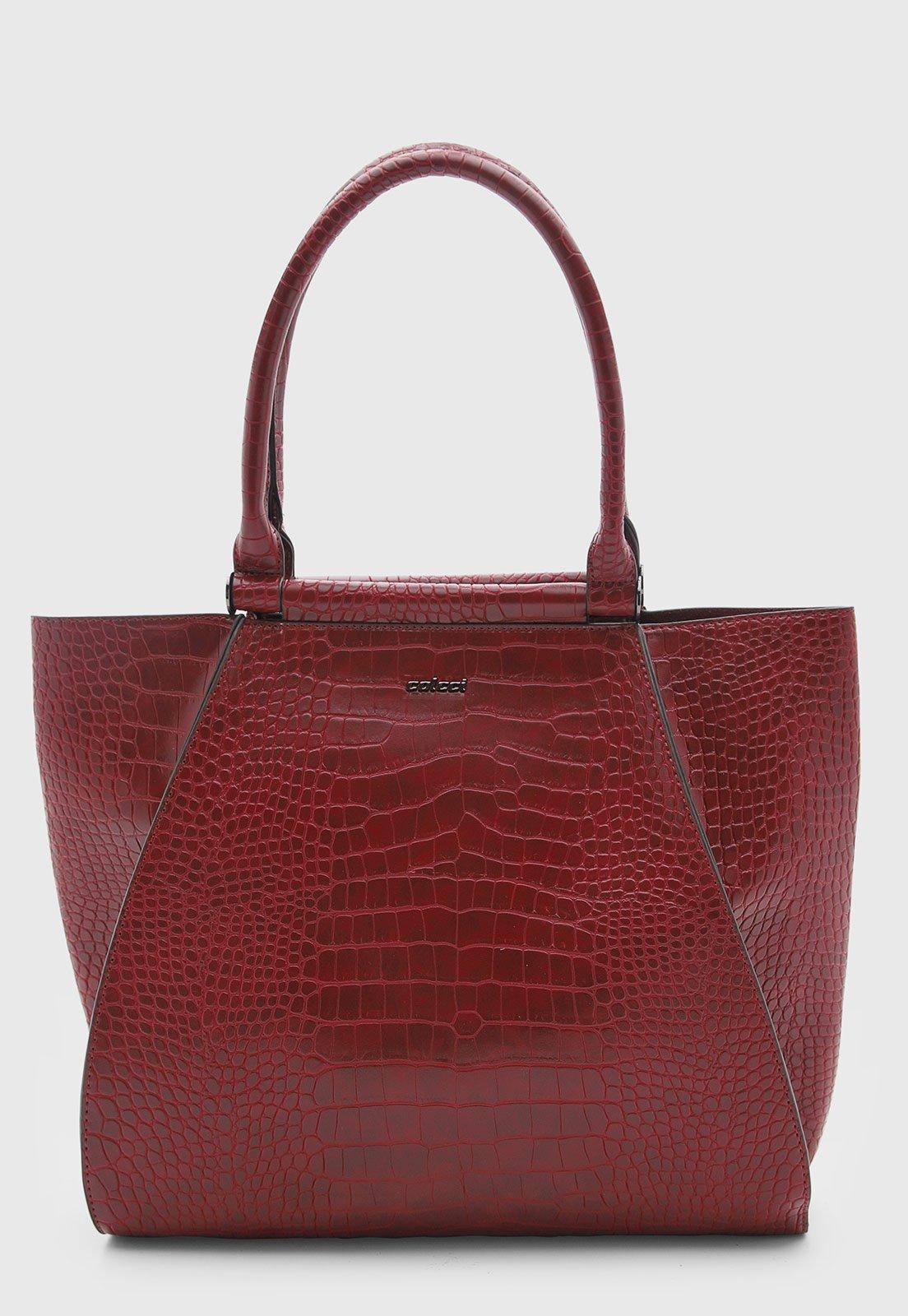 Bolsa Feminina Colcci Grande Croco Bordô