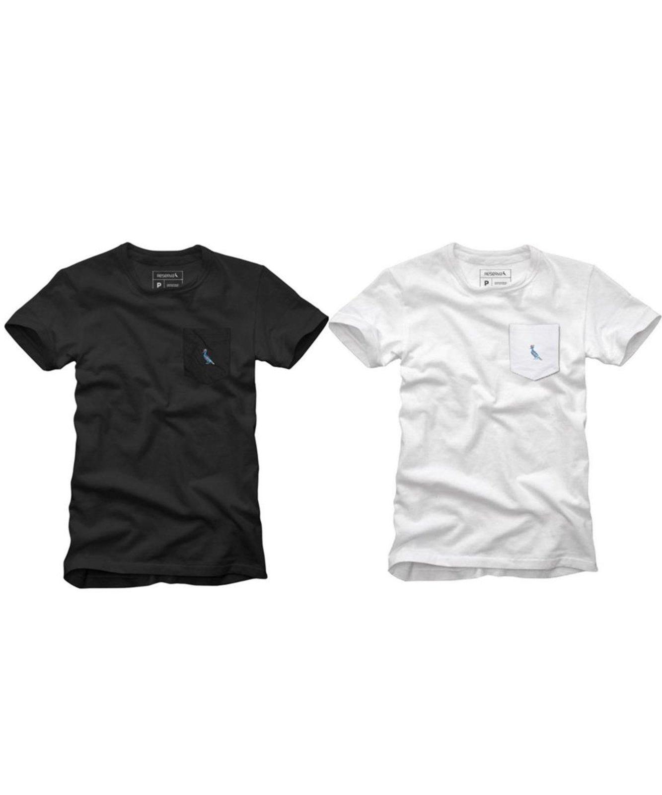 Kit 2 Camisetas Bolso Cb Pica-Pau Xadrez Reserva - PRETO/BRANCO - G