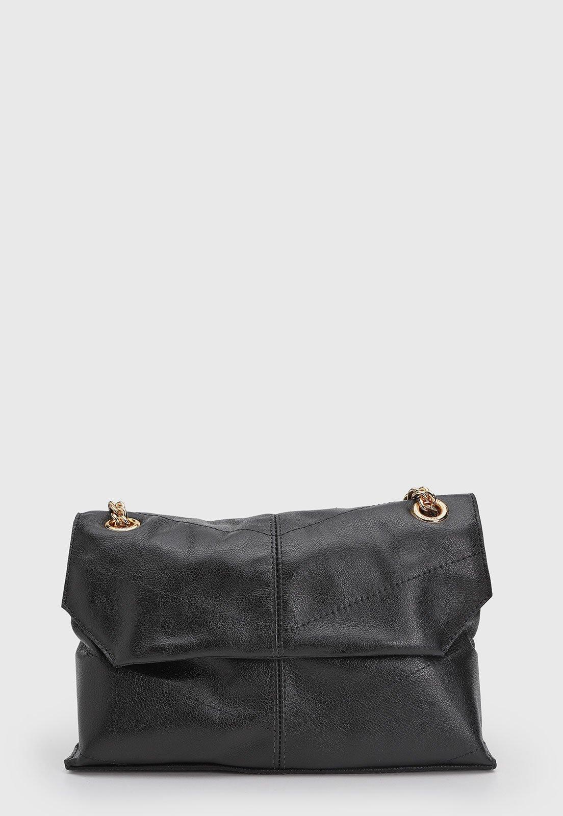 Bolsa Feminina Arezzo Estruturada Couro Preta