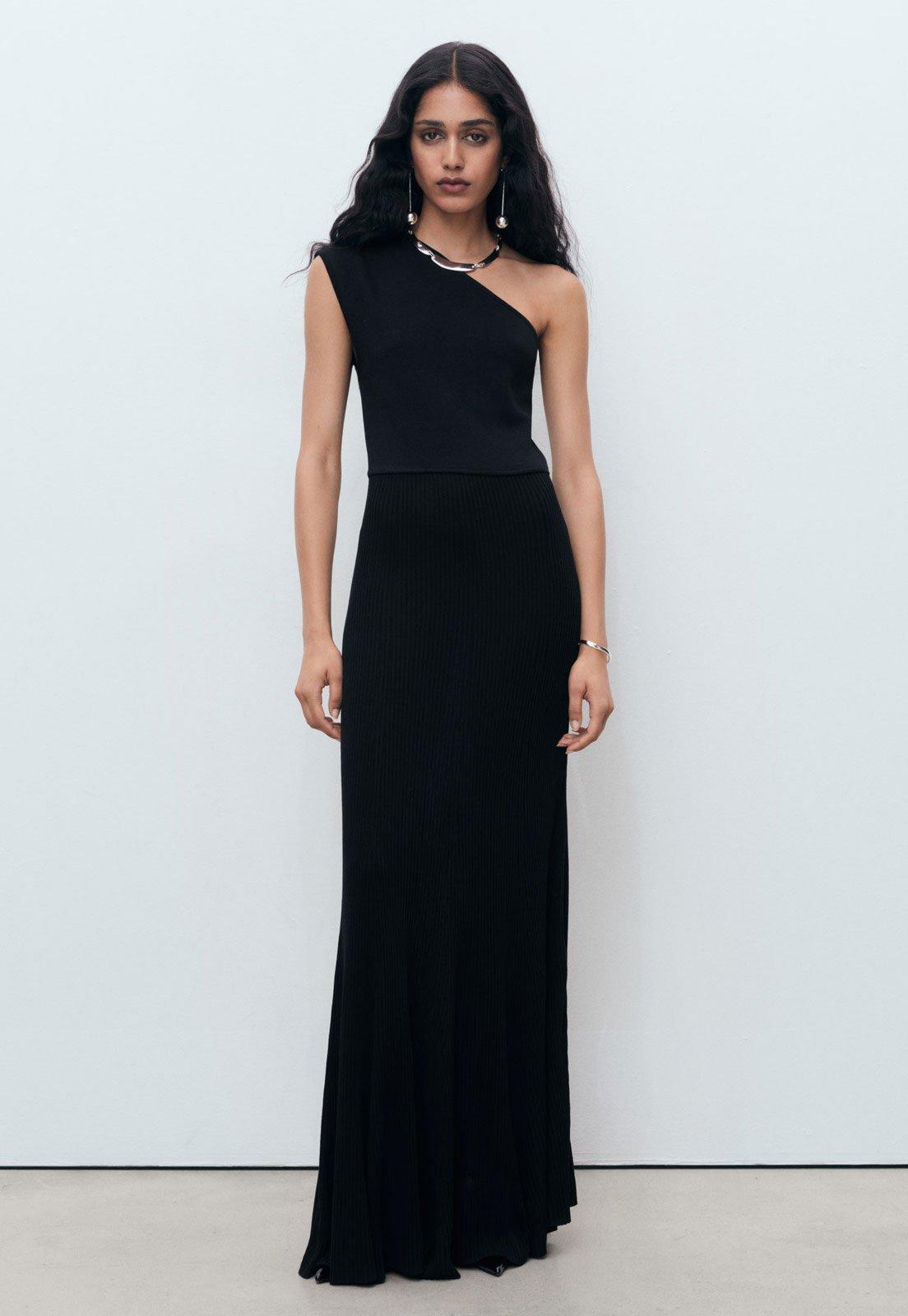 Vestido Feminino Mango Assimétrico Preto