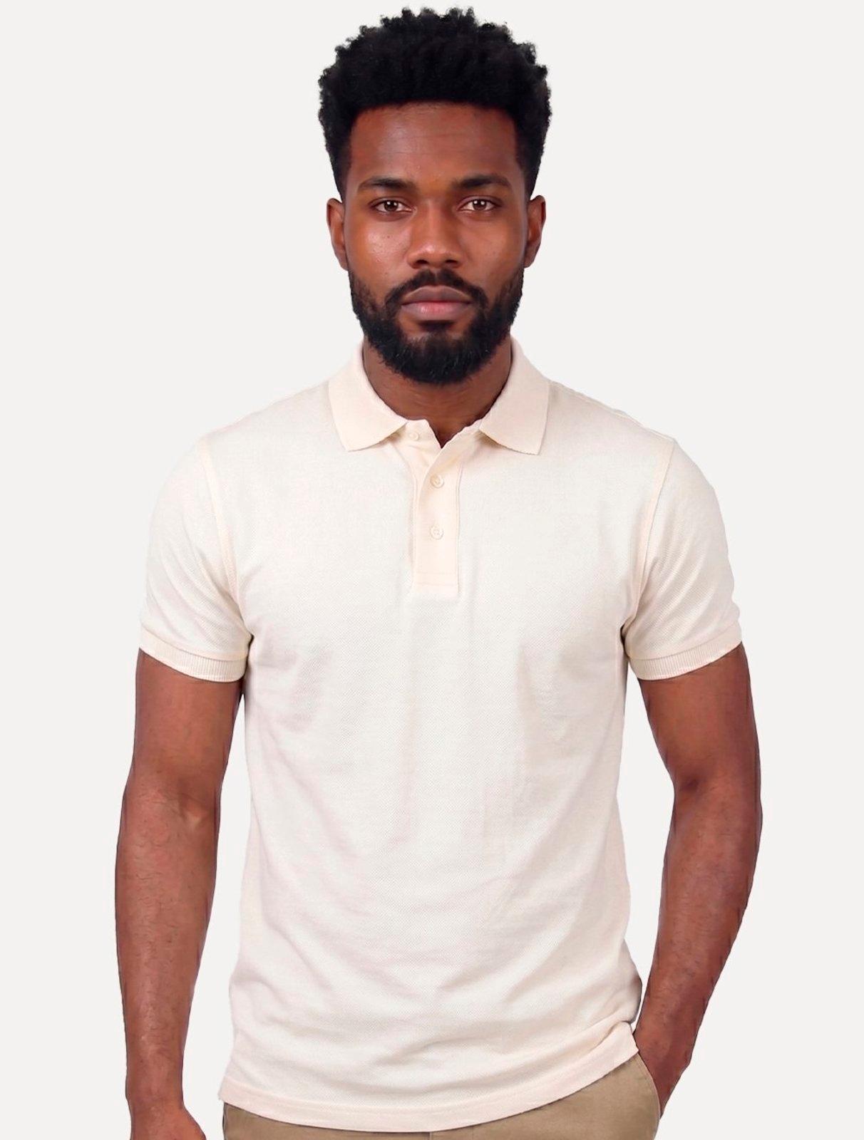 Polo Aramis Masculina Manga Curta Mercerizado Interlock Off White