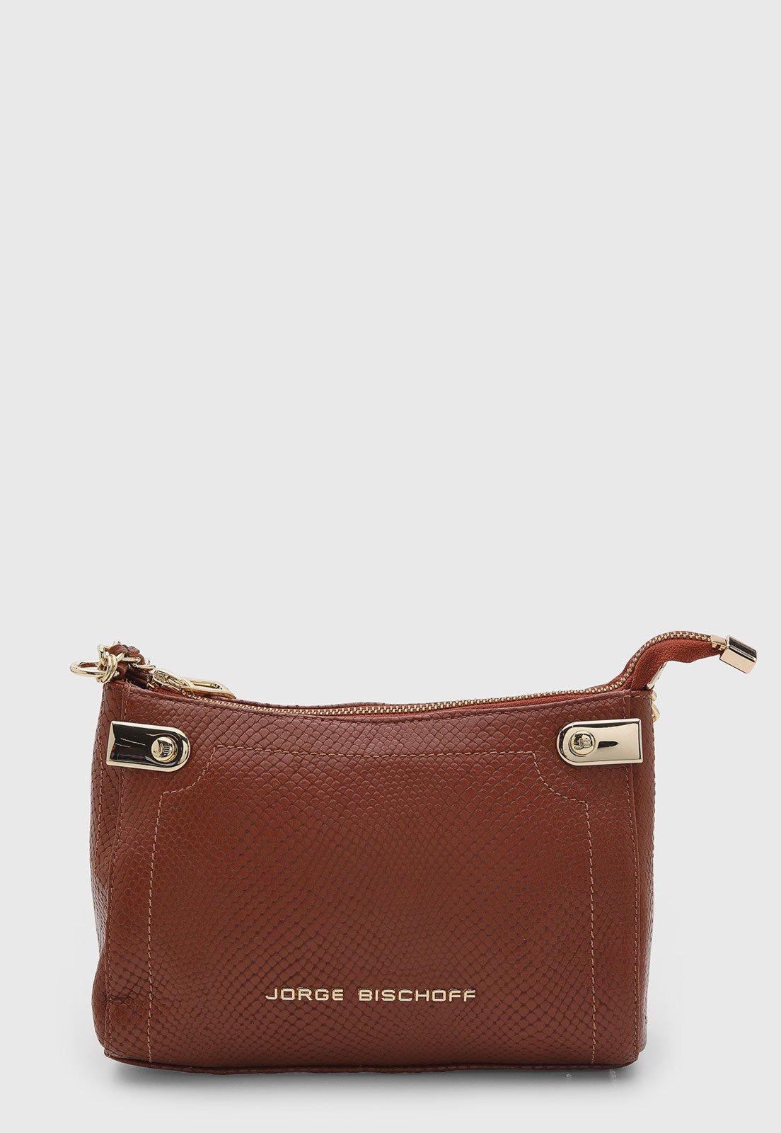 Bolsa Feminina Jorge Bischoff Couro Lezard Marrom