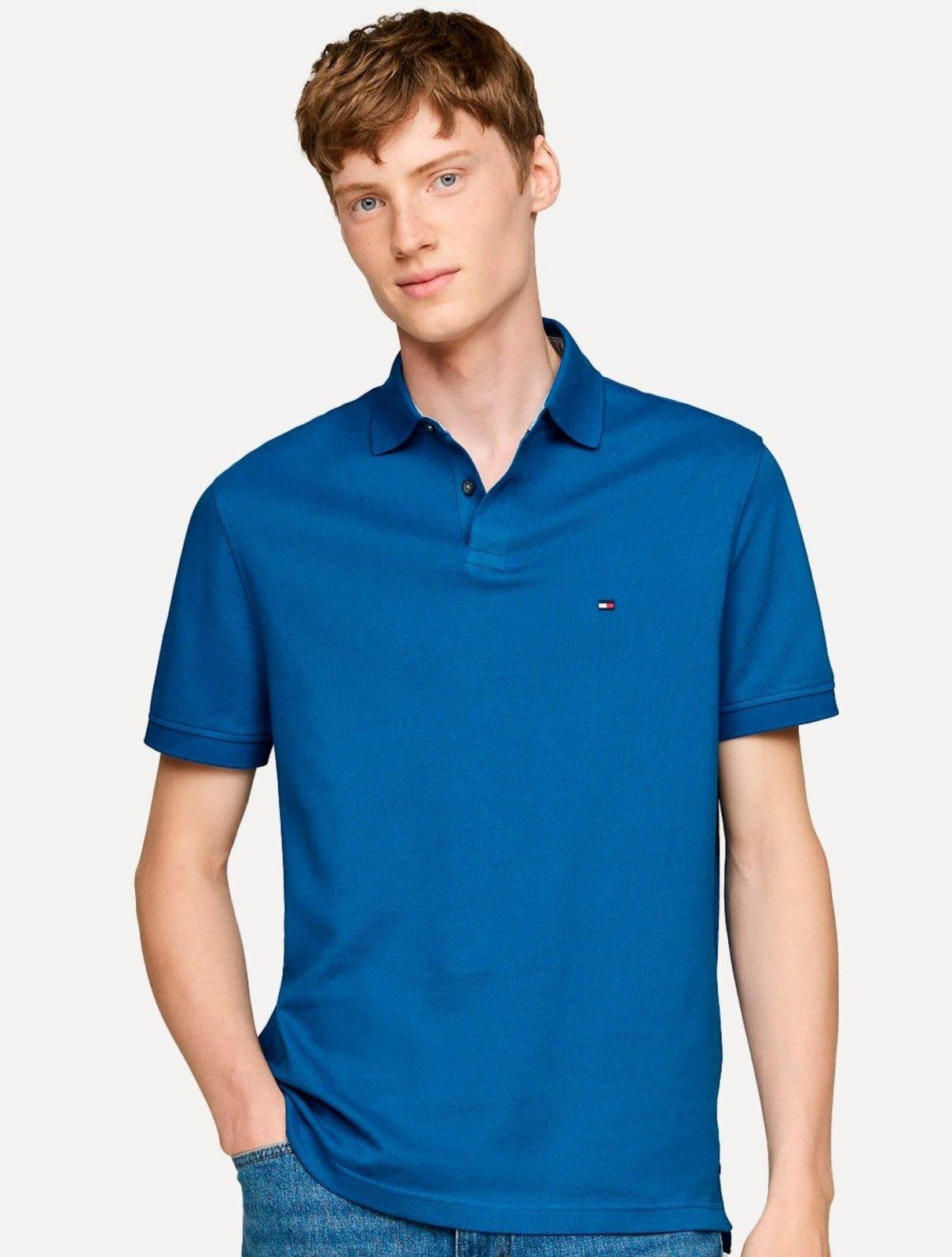 Polo Tommy Hilfiger Masculina Regular Piquet 1985 Azul Royal