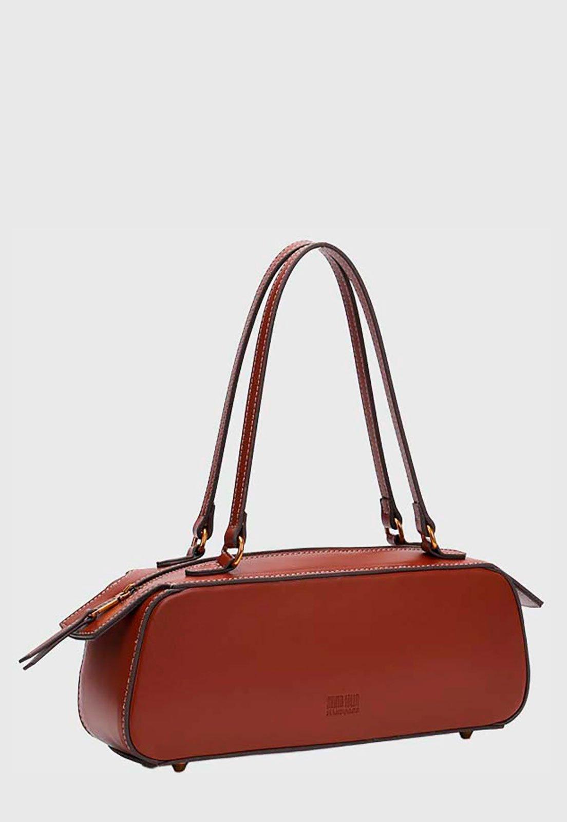 Bolsa Feminina Santa Lolla Média Retangular Baguete Marrom