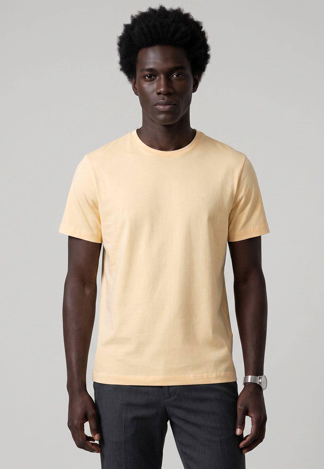 Camiseta Masculina Aramis Gola Redonda Amarela