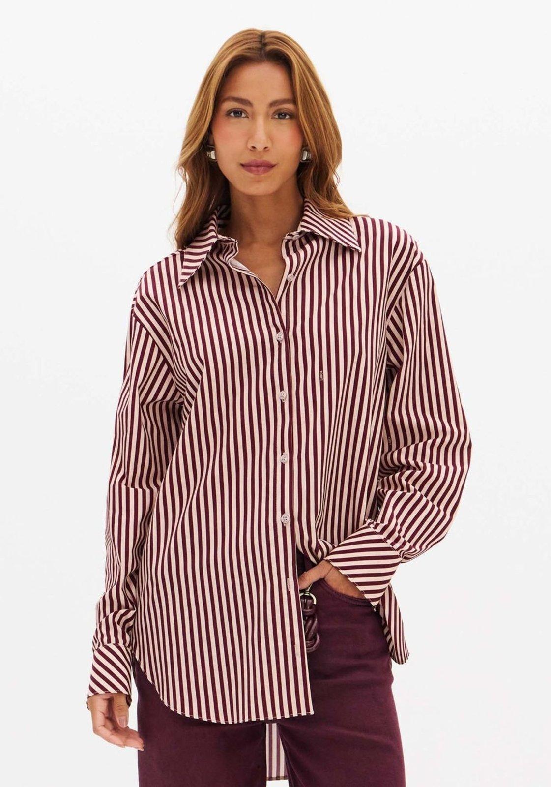 Camisa Manga Longa Ampla De Tricoline Lança Perfume