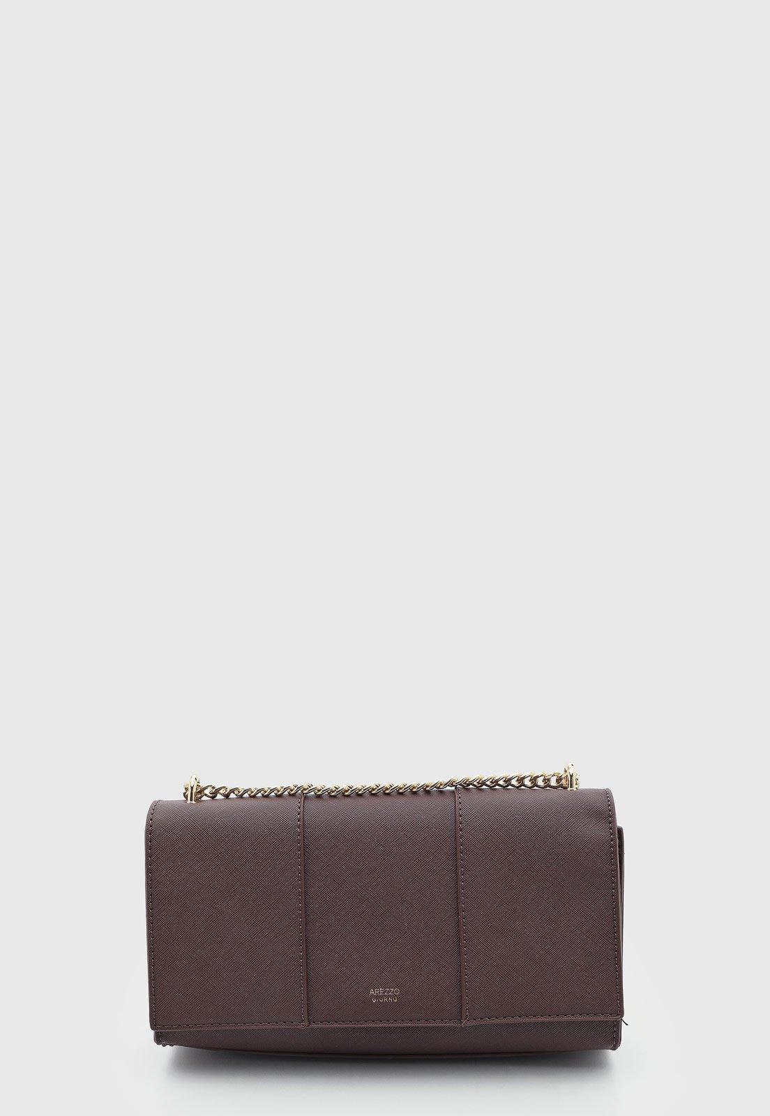 Bolsa Feminina Arezzo Estruturada Com Corrente Vinho