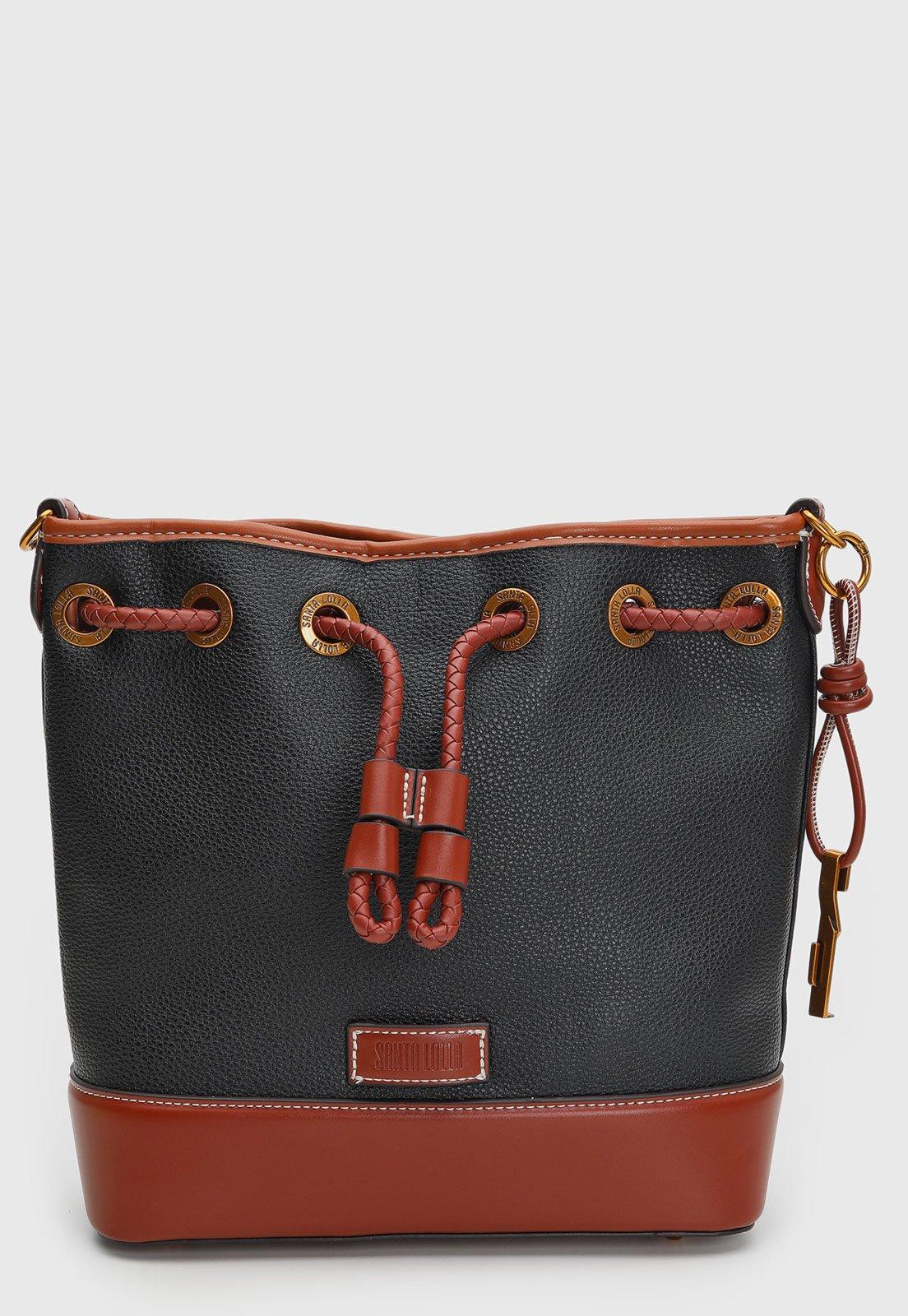 Bolsa Feminina Santa Lolla Bucket Média Preta