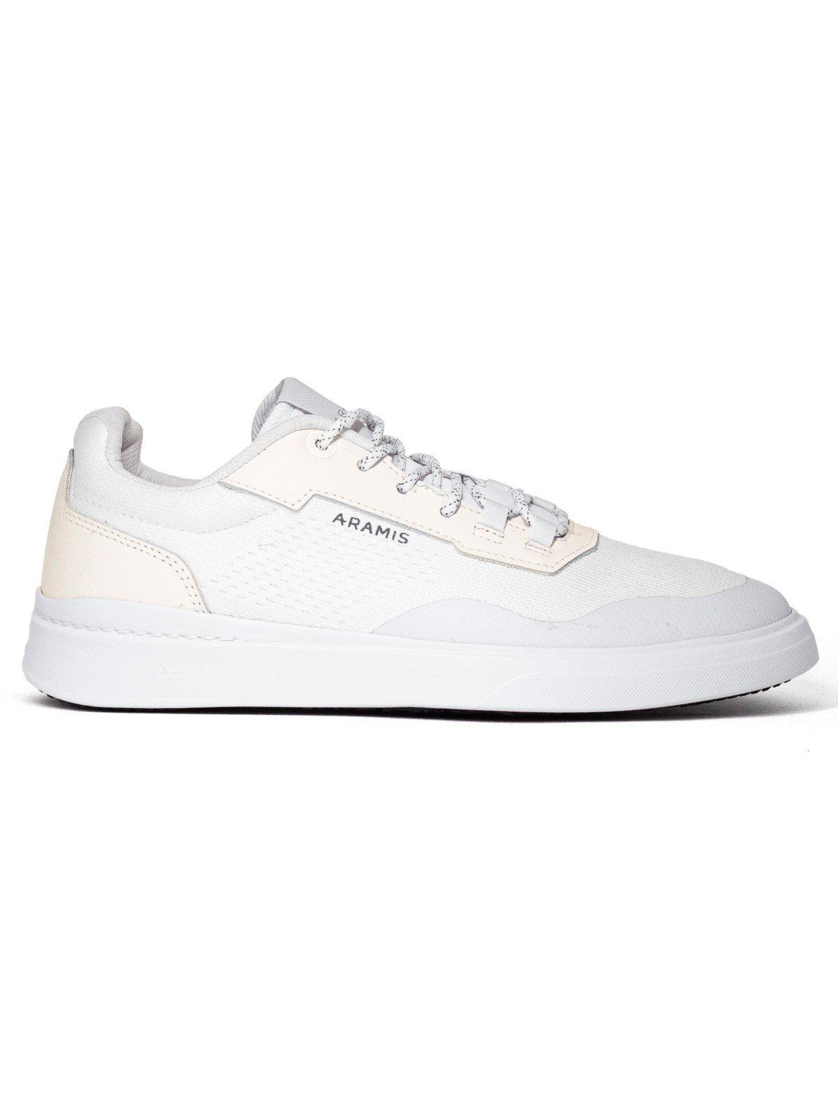 Tênis Masculino Aramis Casual Journey Soft Couro Cadarço Confortável Resistente Branco All White
