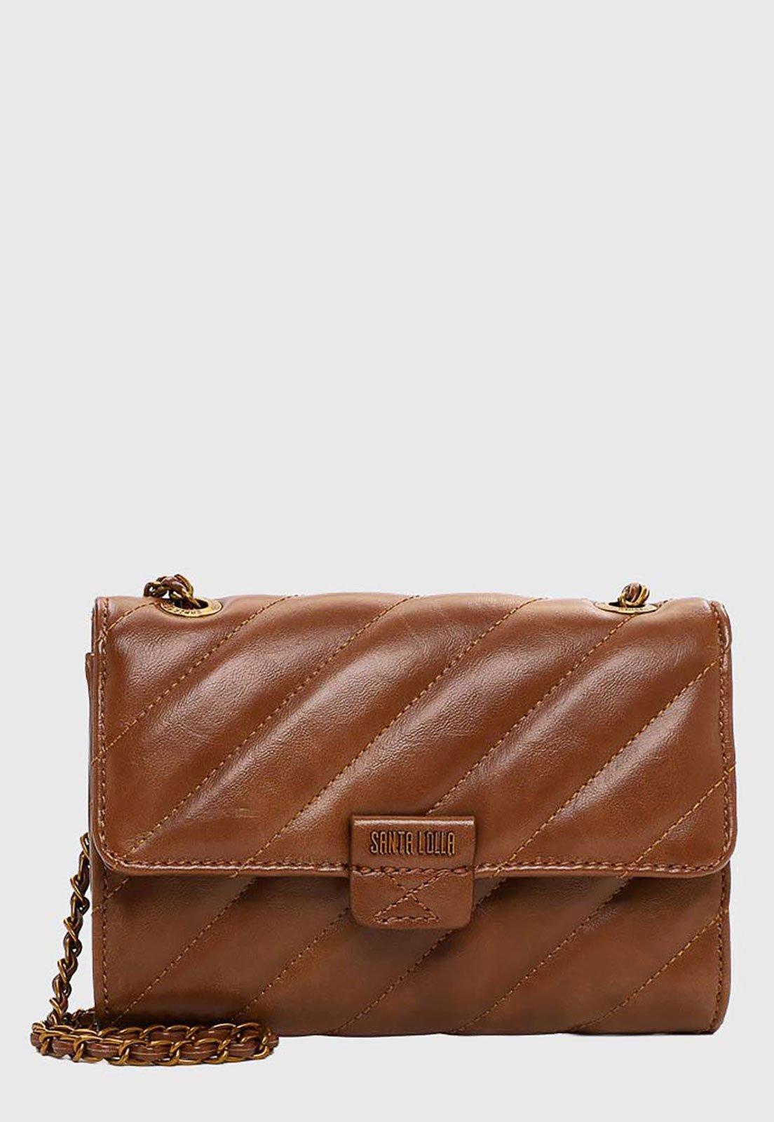 Bolsa Feminina Santa Lolla Matelassê Corrente Marrom