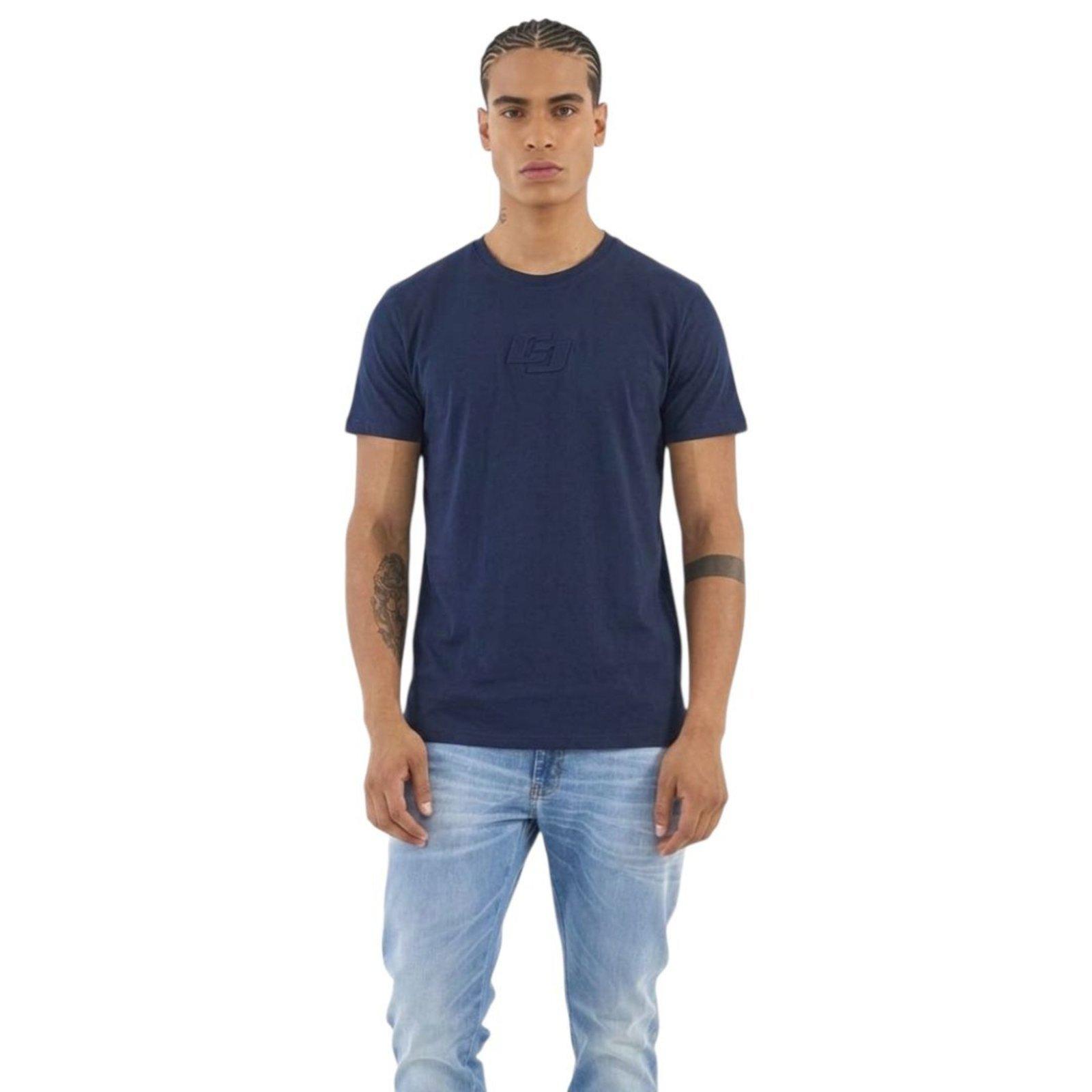 Camiseta Slim Com Bordado Colcci Azul Darkness