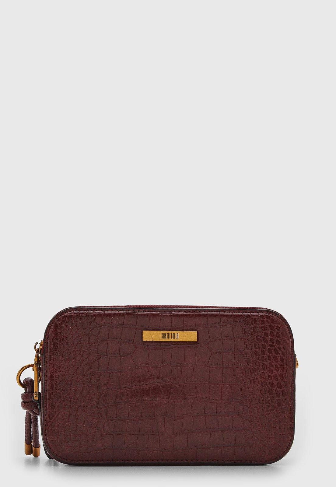 Bolsa Feminina Santa Lolla Texturizada Croco Vermelha