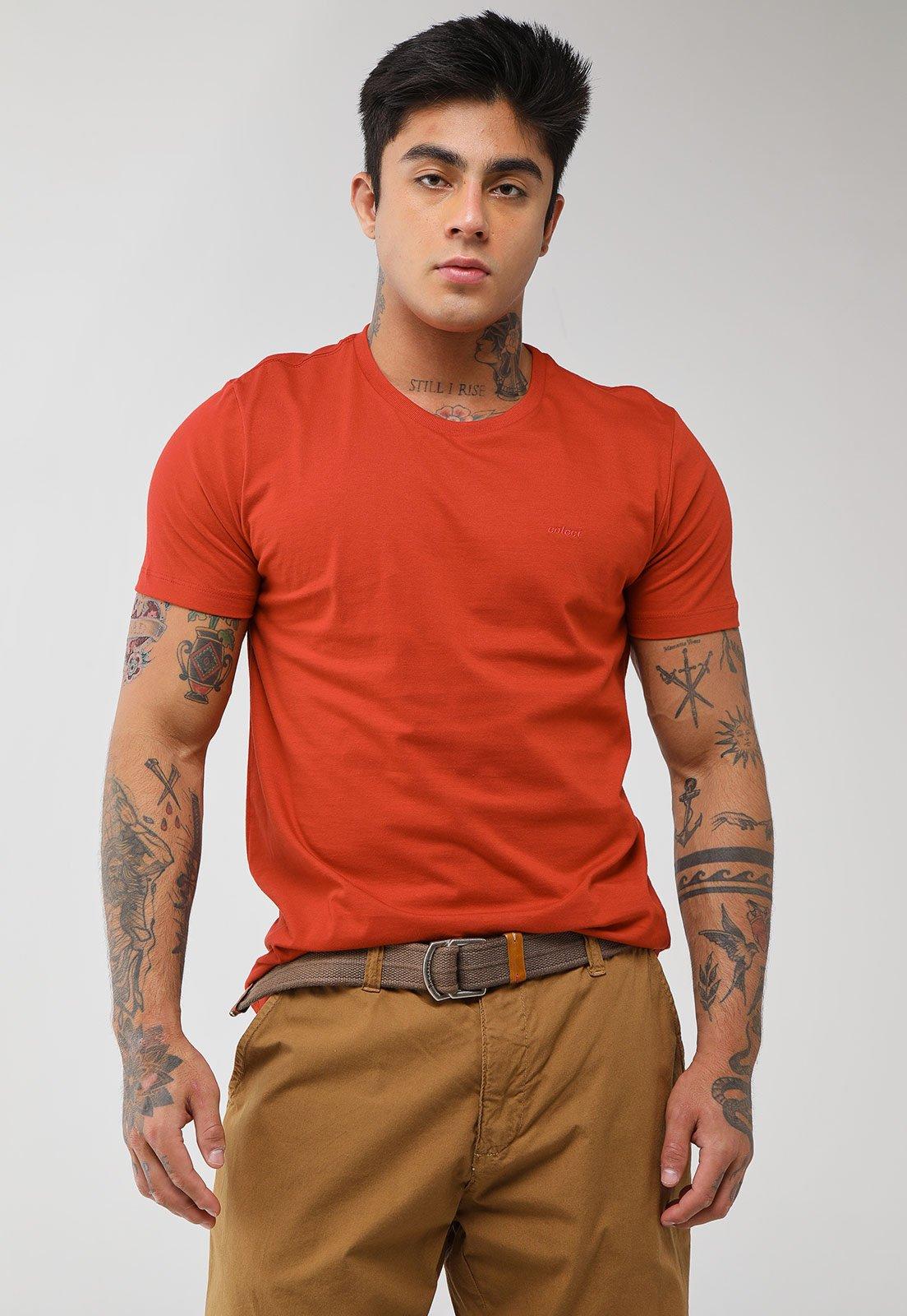 Camiseta Masculina Colcci Logo Bordado Vermelha