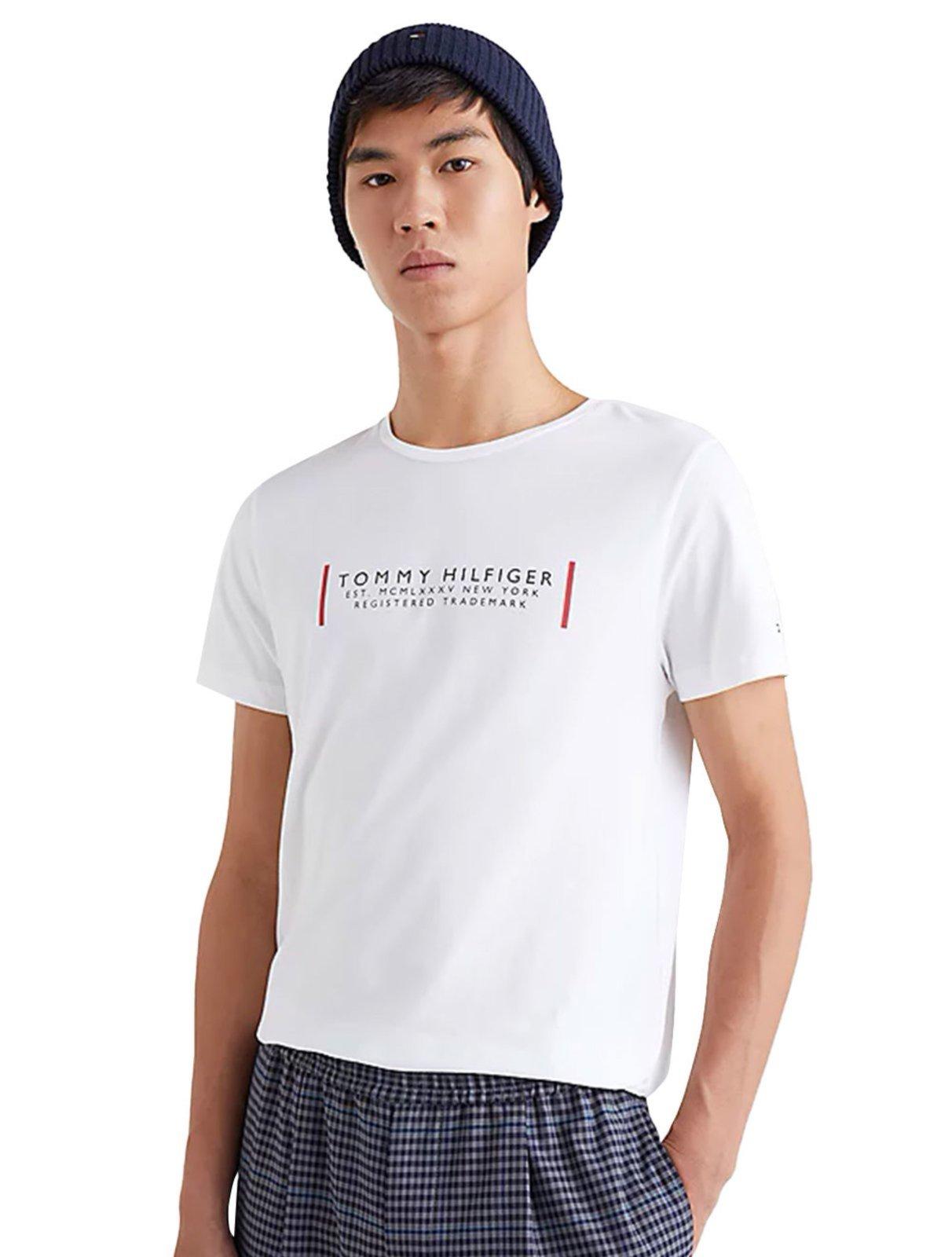 Camiseta Tommy Hilfiger Masculina Text Bar Corp Branca