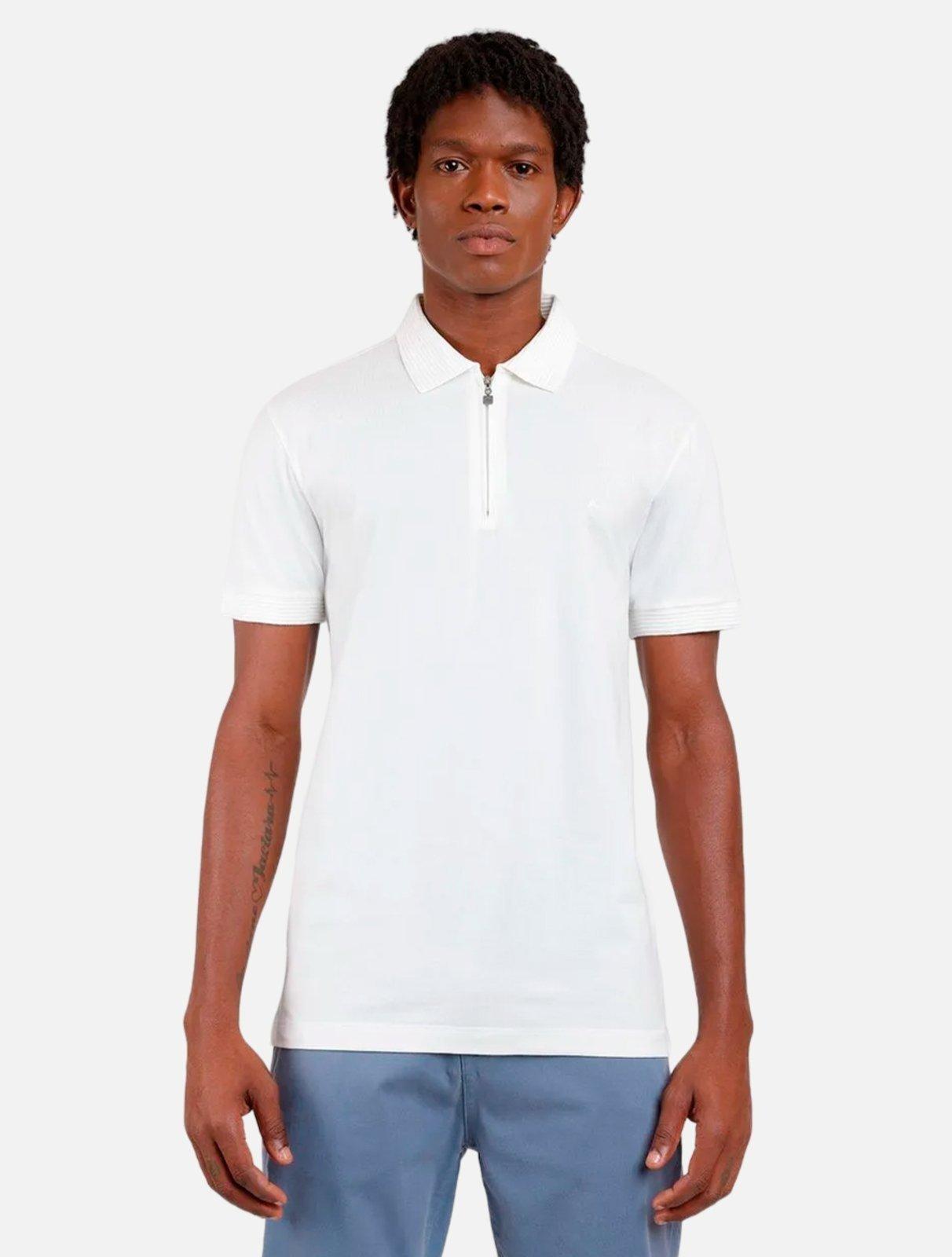Polo Aramis Piquet com Zíper PO100233 Off White
