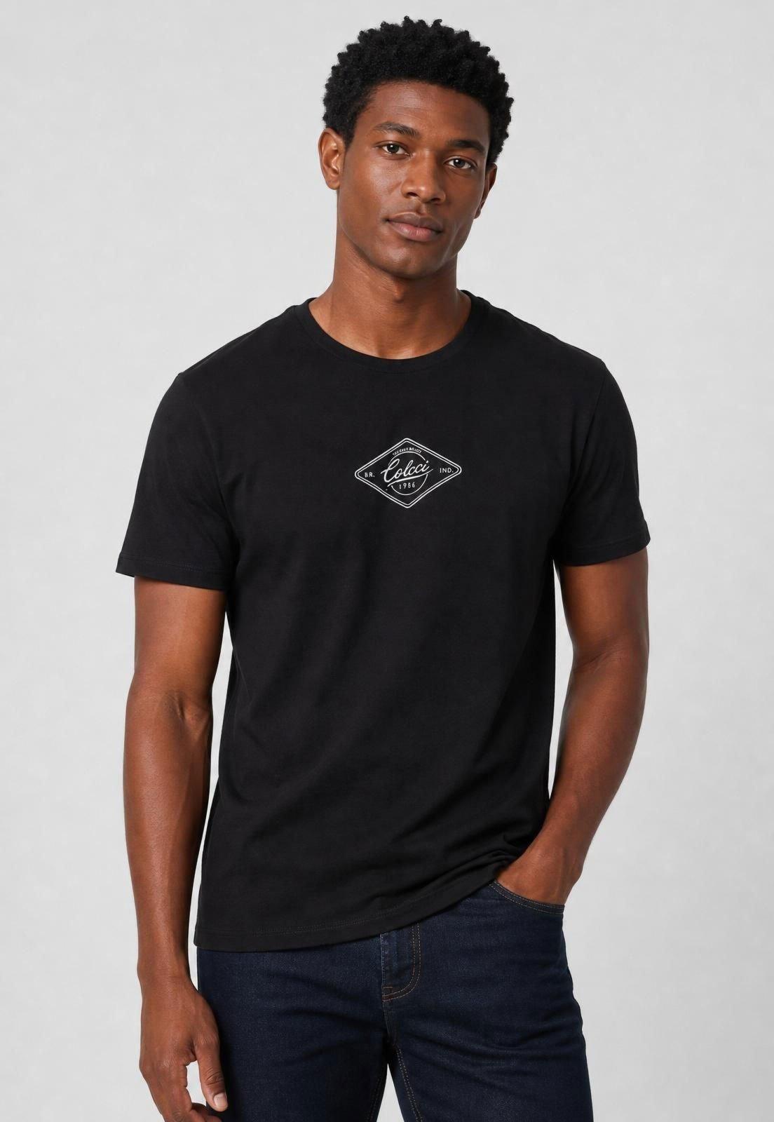 Camiseta Masculina Colcci Logo Preta