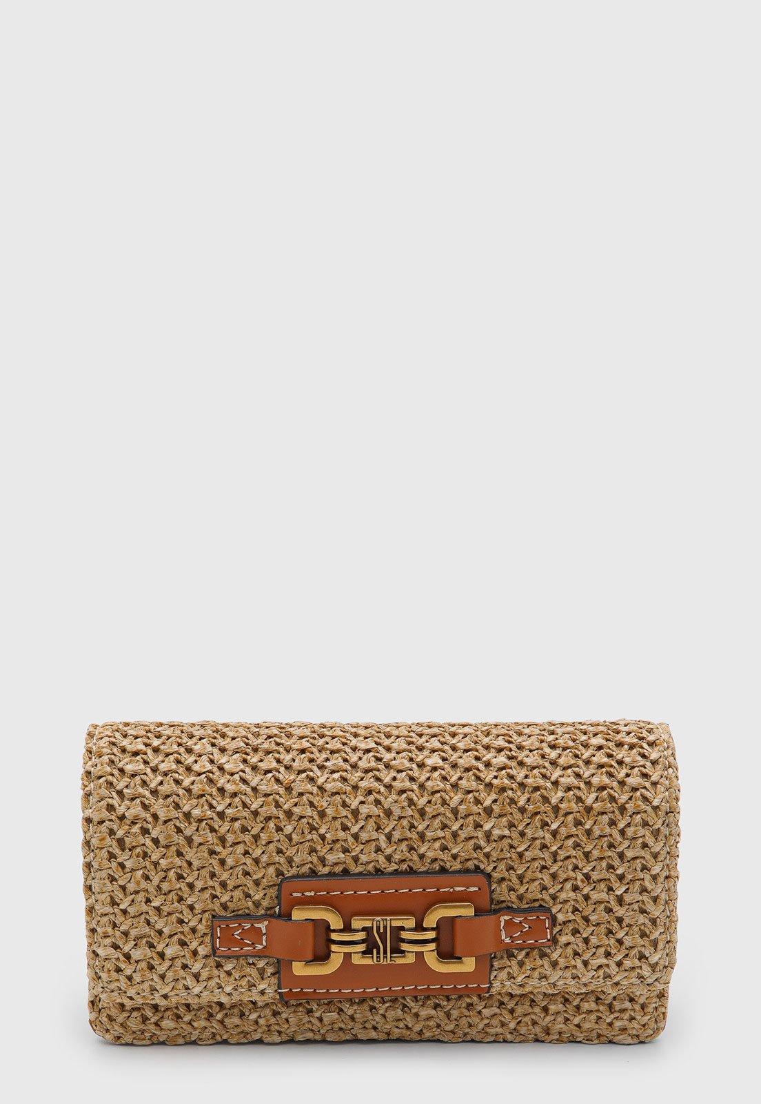 Bolsa Feminina Santa Lolla Trançada Pequena Bege