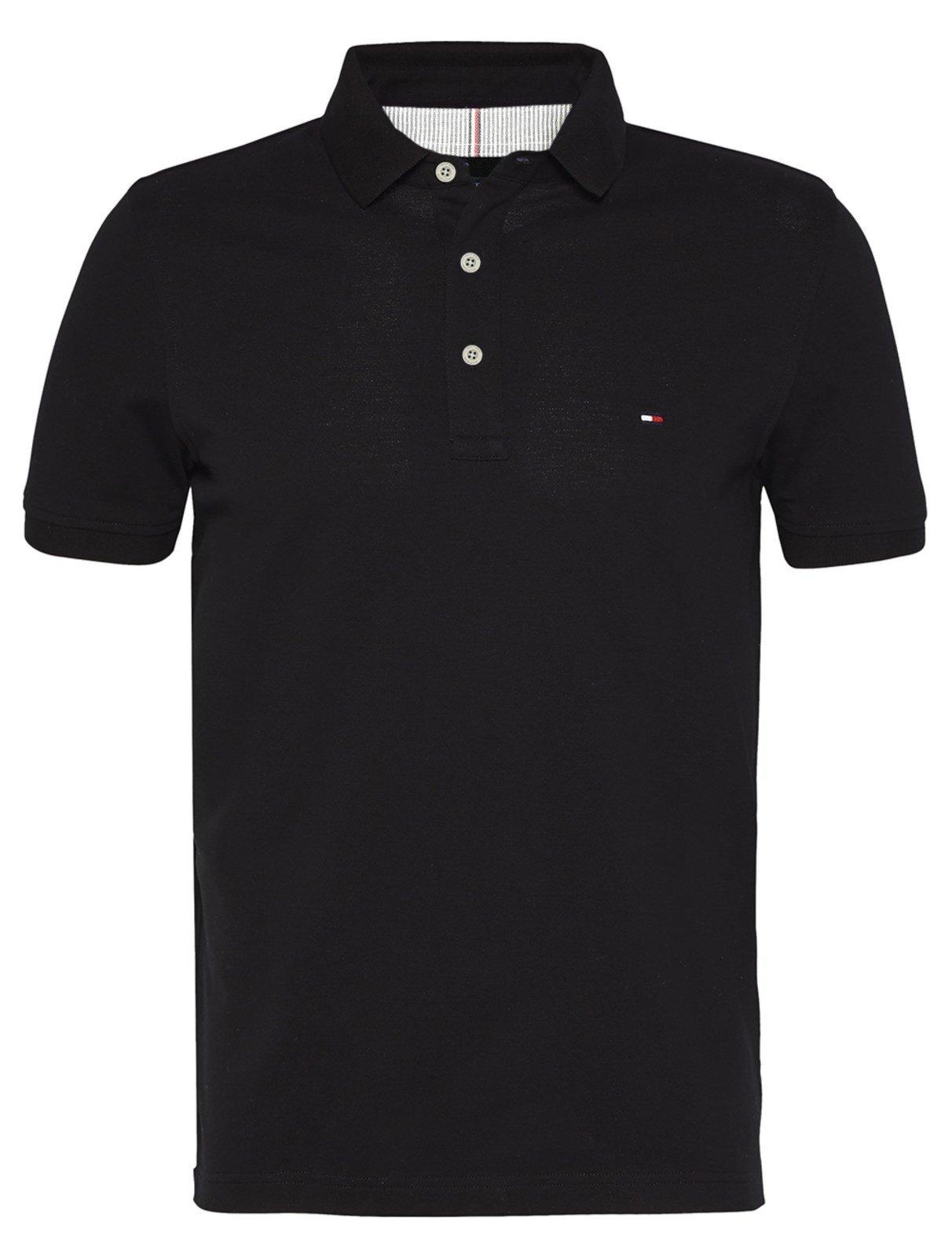 Polo Tommy Hilfiger Masculina Slim 1985 Preta