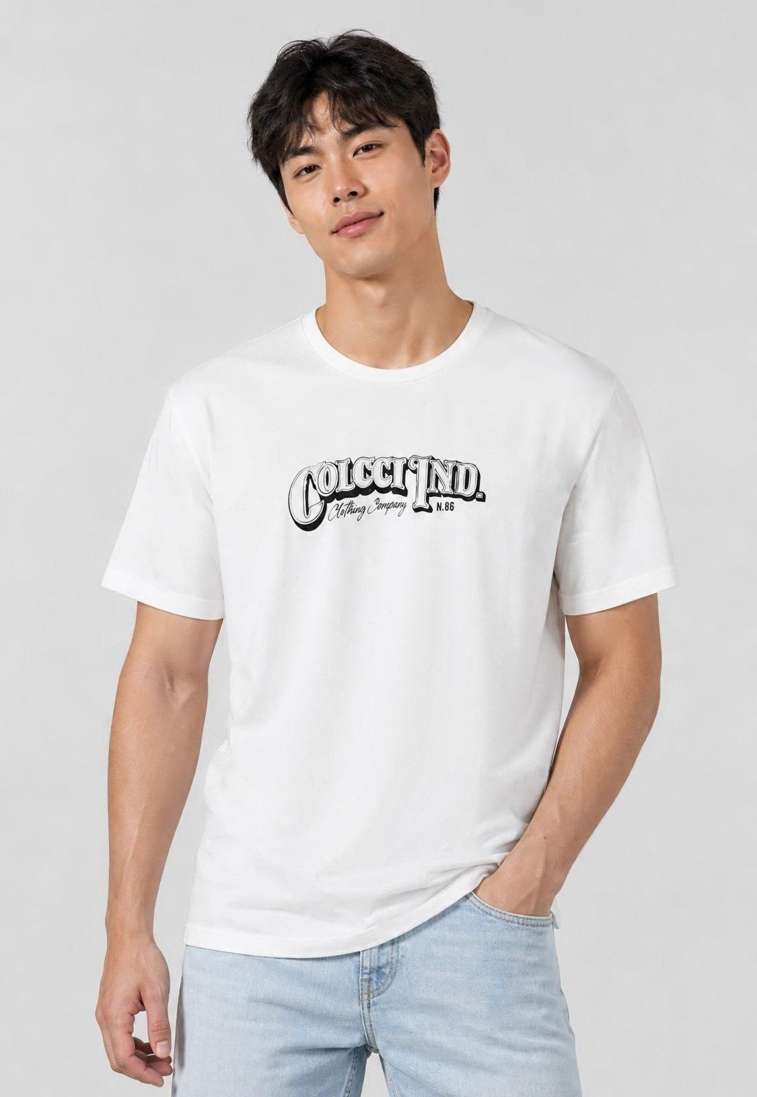 Camiseta Masculina Colcci Logo Branca