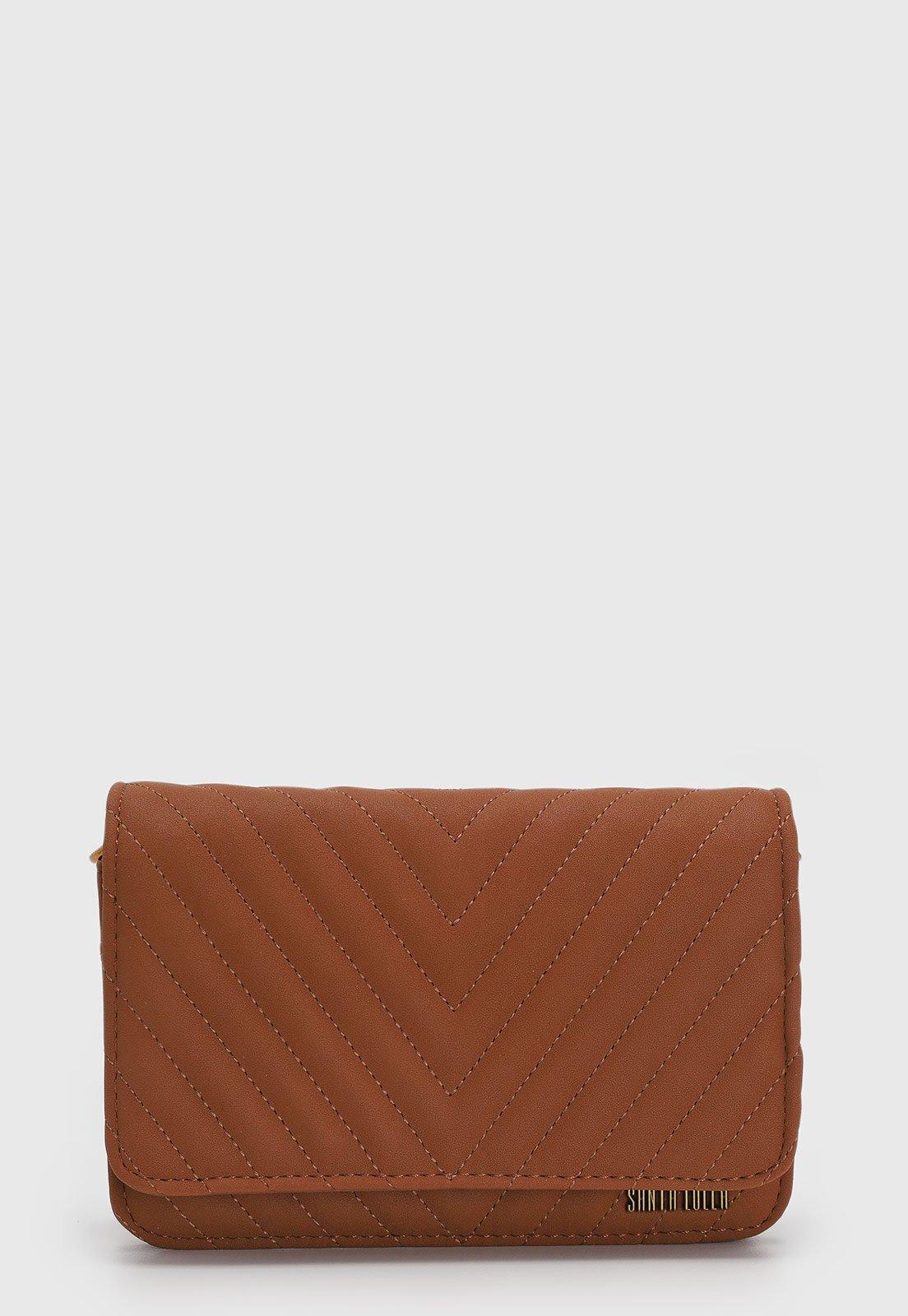 Bolsa Feminina Santa Lolla Matelassê Chevron Caramelo