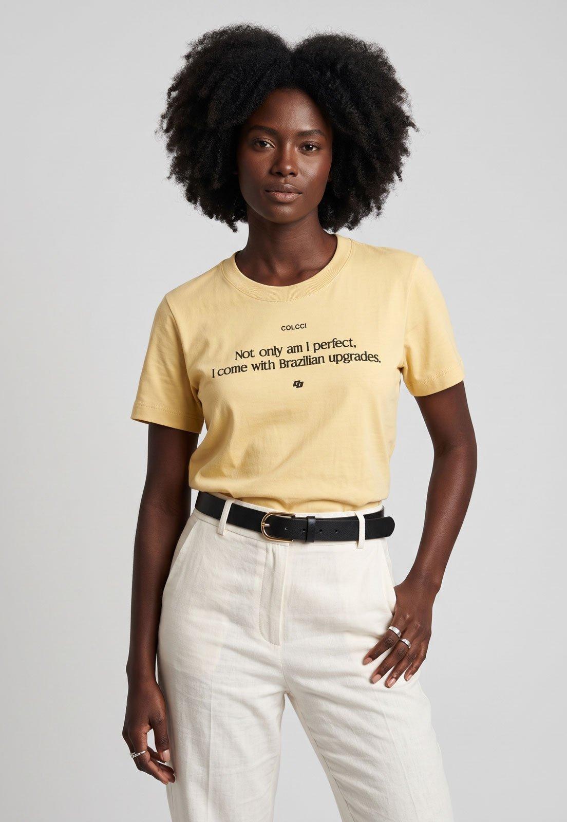 Camiseta Feminina Colcci Brazilian Amarela