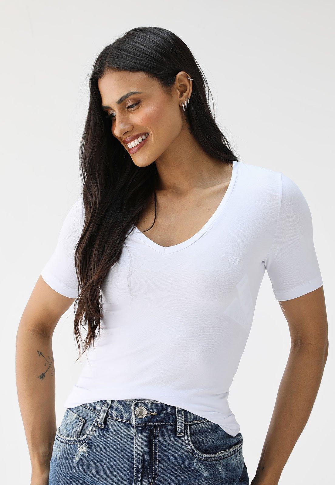 Blusa Colcci Ajustada Logo Branca
