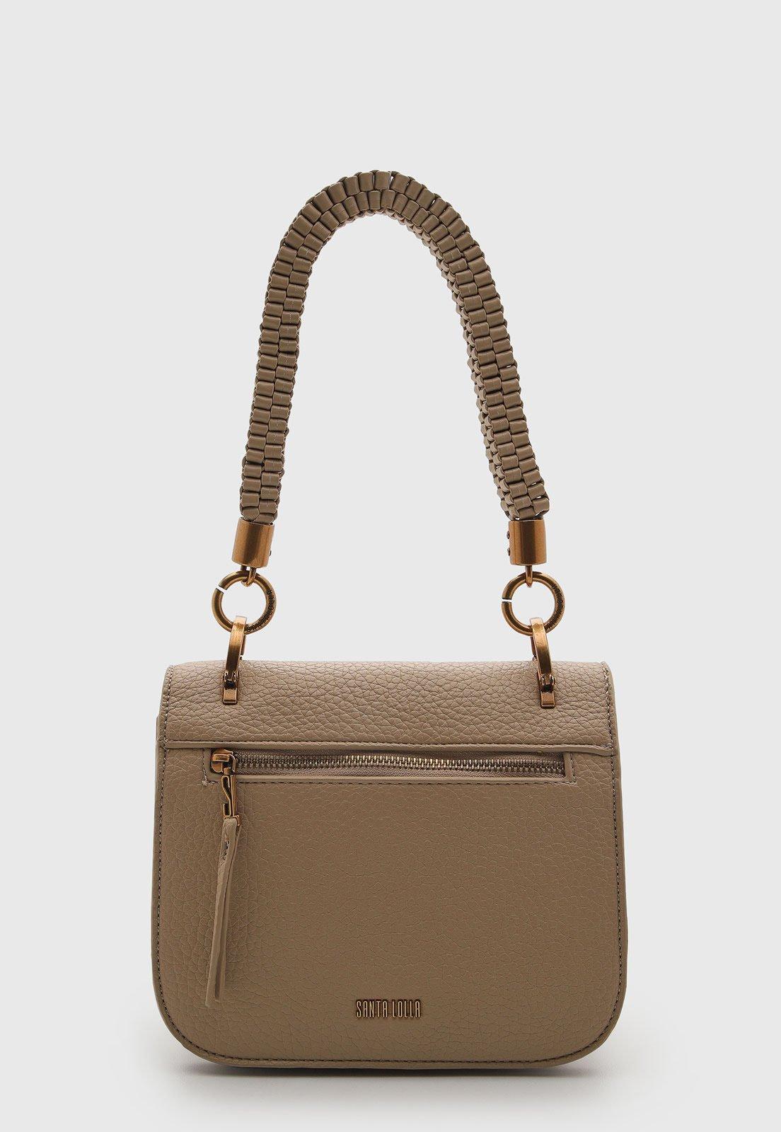 Bolsa Feminina Santa Lolla Média Texturizada Bege