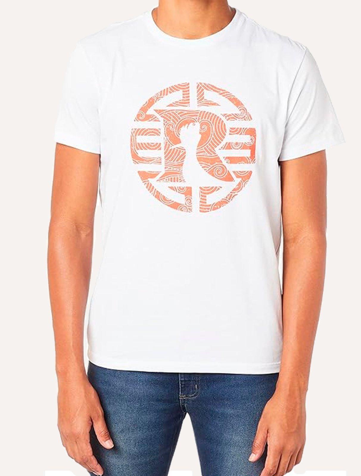 Camiseta Reserva Masculina Estampada R Mandarim Branca