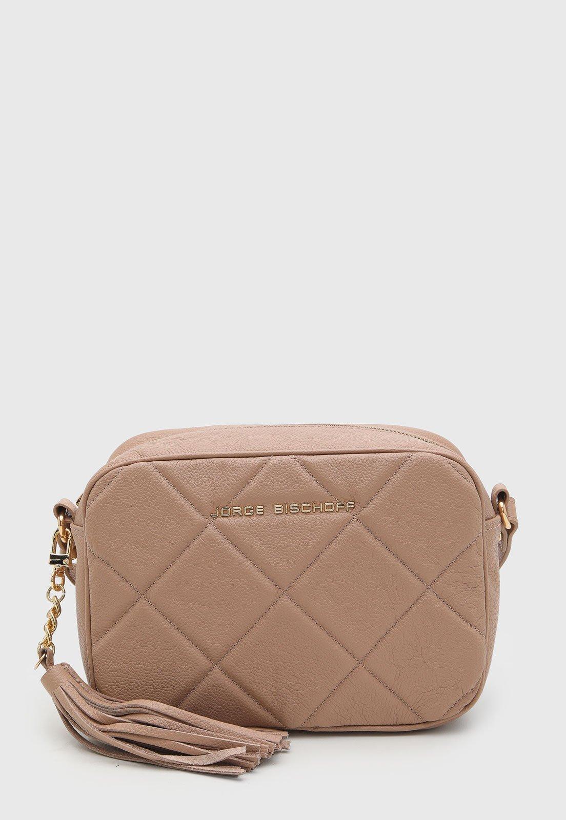 Bolsa Feminina Jorge Bischoff Matelassê Couro Bege
