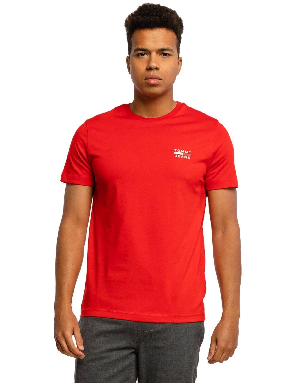 Camiseta Tommy Jeans Masculina Chest Logo Tee Vermelha